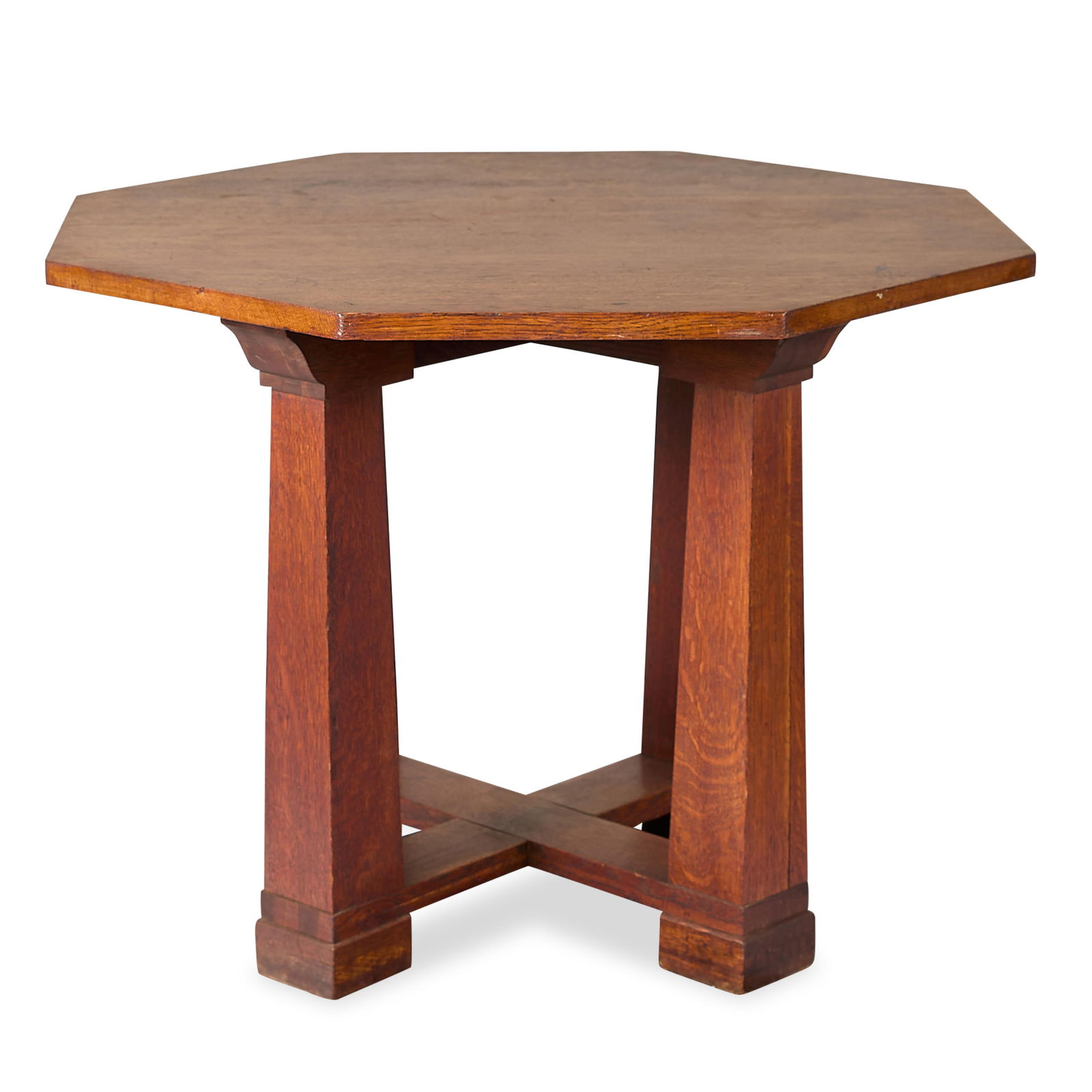 Arts & Crafts Mission Oak Style Octagonal Table - 4