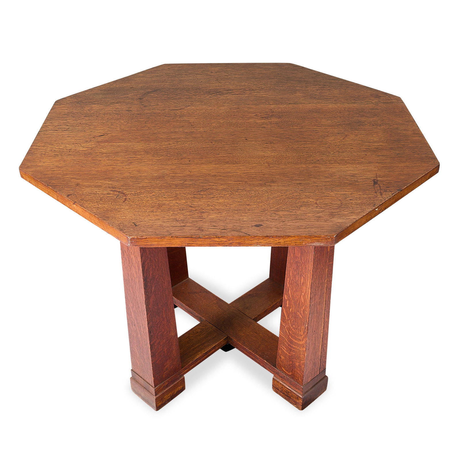 Arts & Crafts Mission Oak Style Octagonal Table - 5