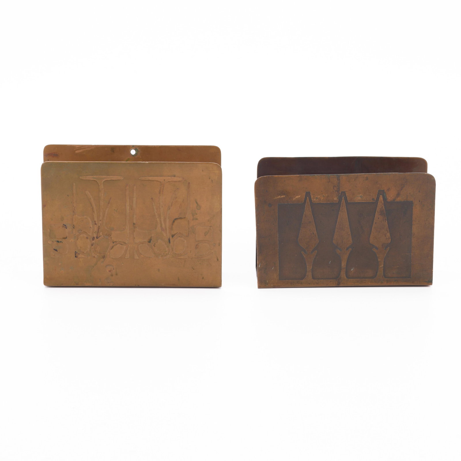 2 Pairs Minneapolis Handicraft Copper Letter Racks - 2