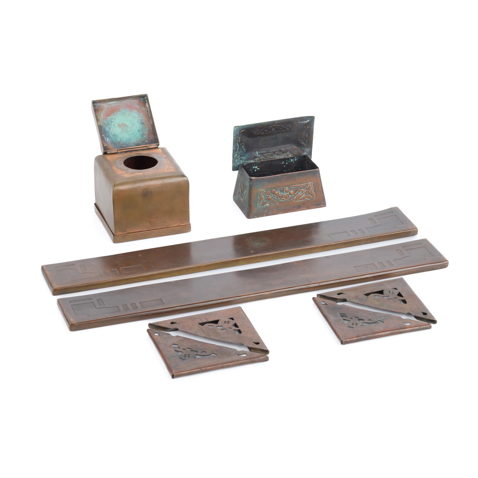 8 Pcs Minneapolis Handicraft Guild Copper Desk Set (1 of 9)