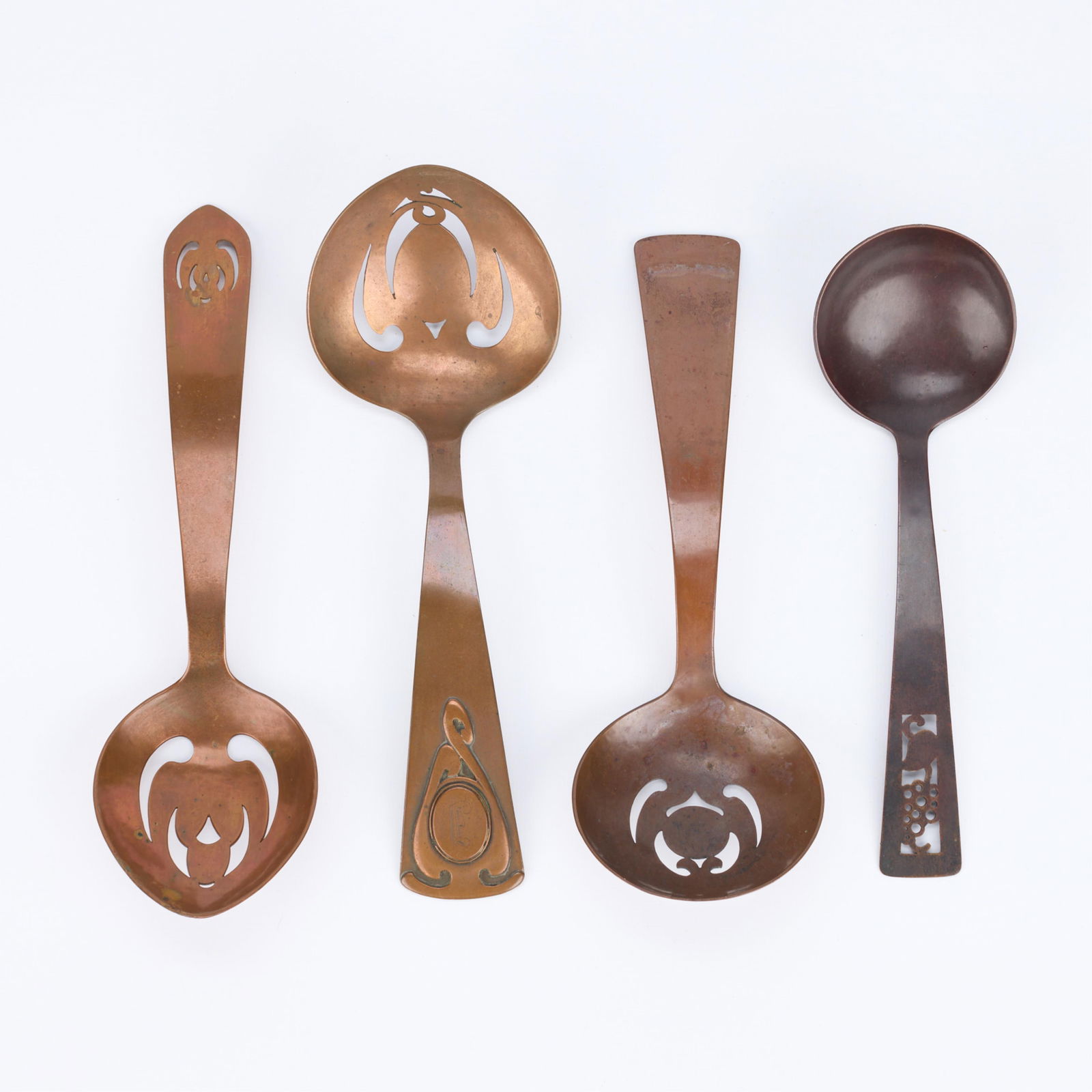 4 Handicraft Guild Pierced Copper Serving Spoons (1 of 11)