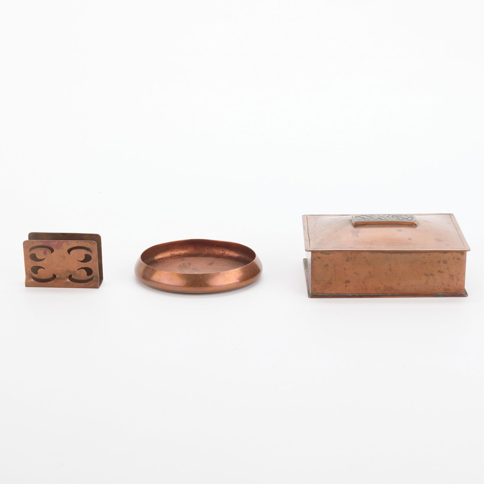 3 Pcs Arts & Crafts Copper Smoking Set (1 of 7)