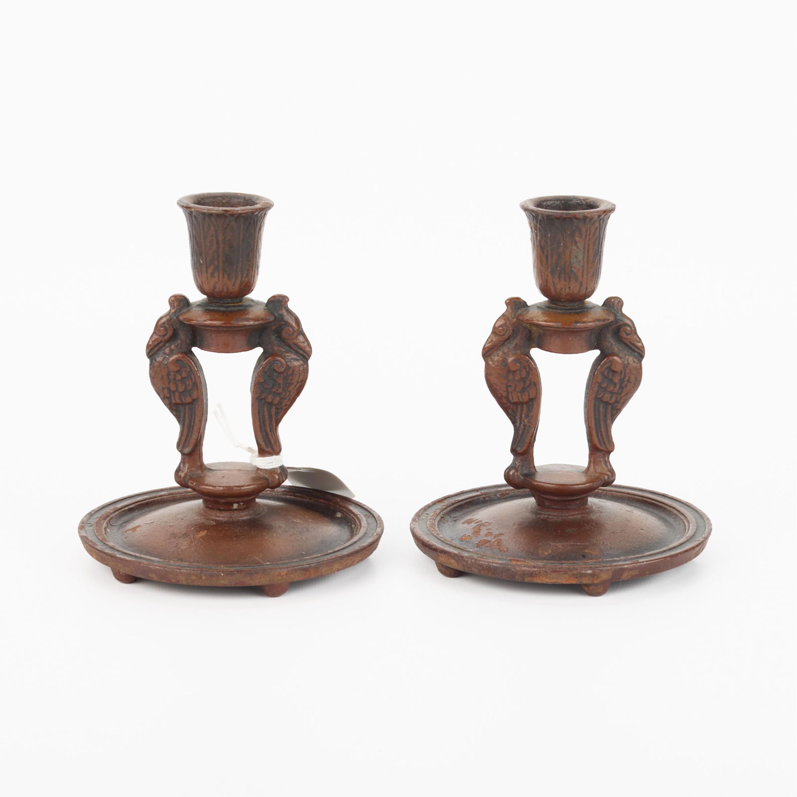 Maxfield Parrish Cast Iron Rook Bird Candlesticks (1 of 5)
