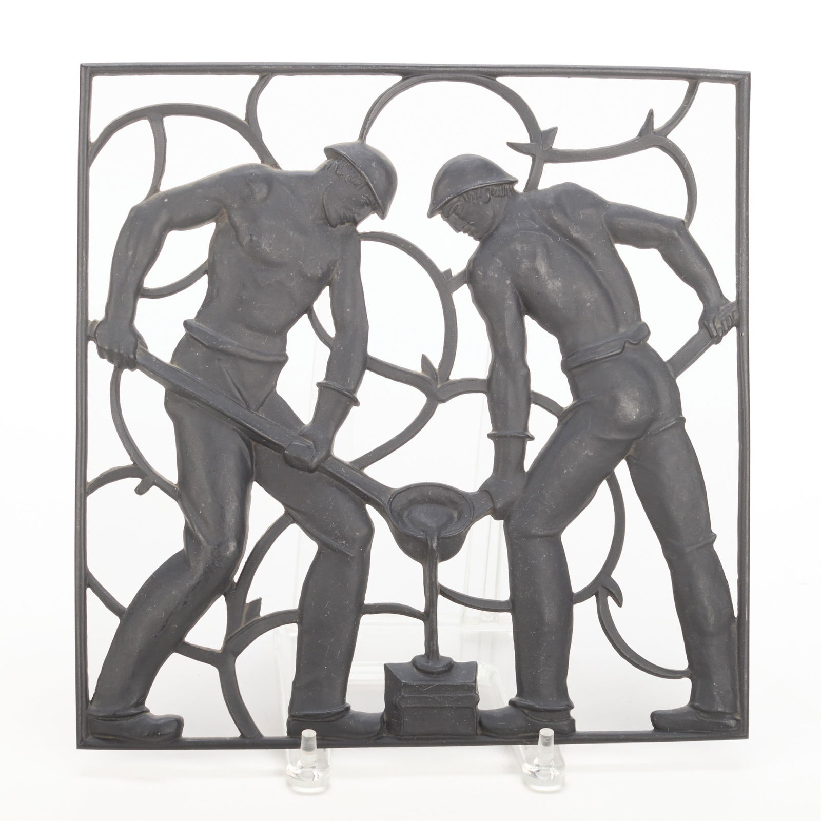 Aft. Heinrich Moshage Cast-Iron "Zur Arbeit" Panel (1 of 3)