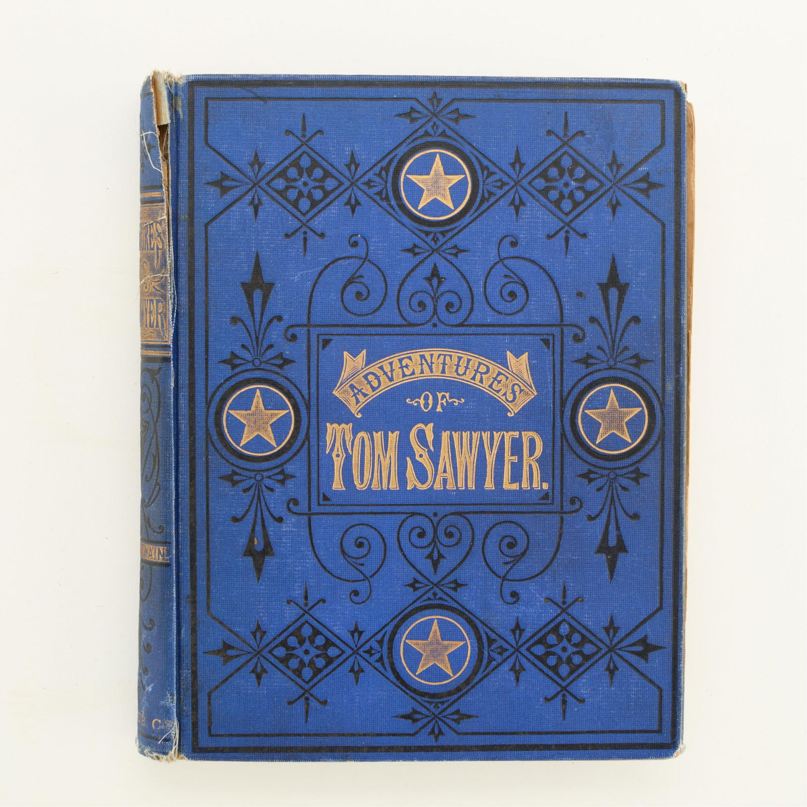 Mark Twain "Adventures of Tom Sawyer" 1891 Book: Mark Twain, "The Adventures of Tom Sawyer," Hartford: American Publishing Co., 1891. First published in 1876. Height: 8 3/4 in x width: 6 3/4 in x depth: 1 1/2 in.