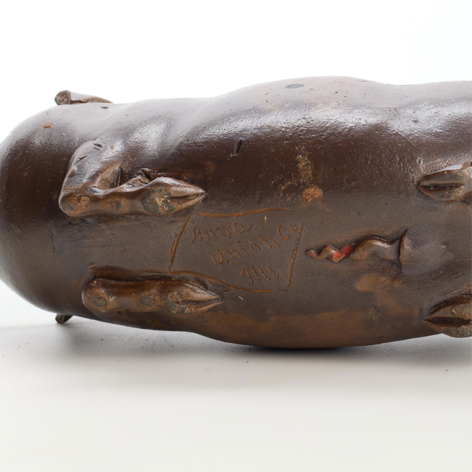 19th c. Antique Anna Pottery Pig Flask - 2