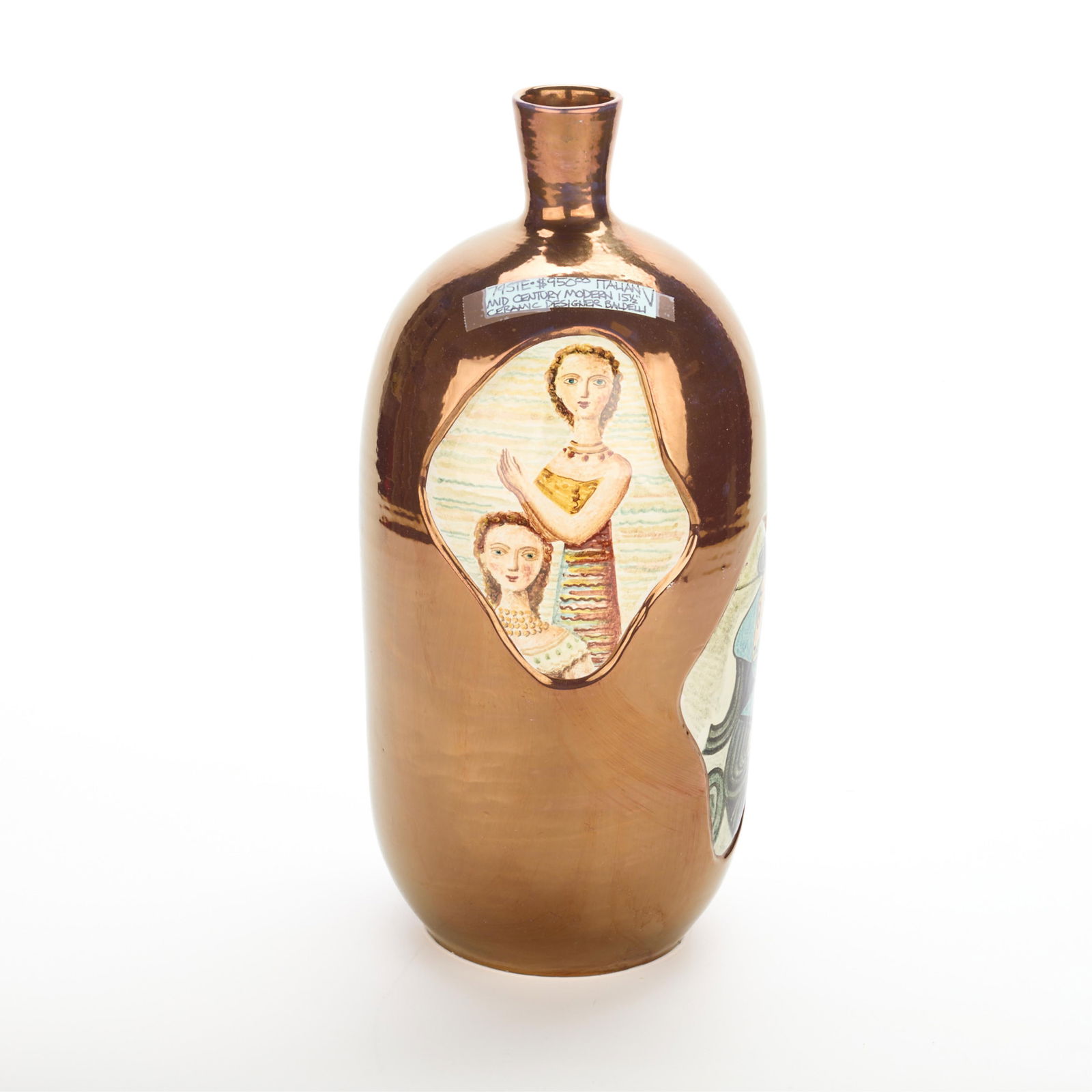 Baldelli Italian MCM Copper Luster Pottery Vase (1 of 6)