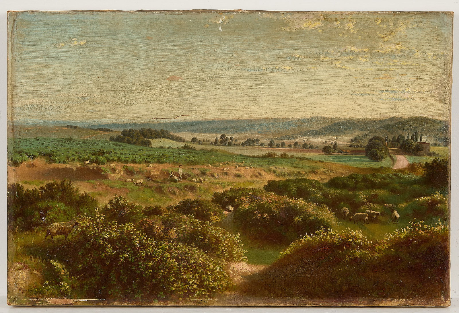 Signed "Rolling Fields" Landscape Painting - 2