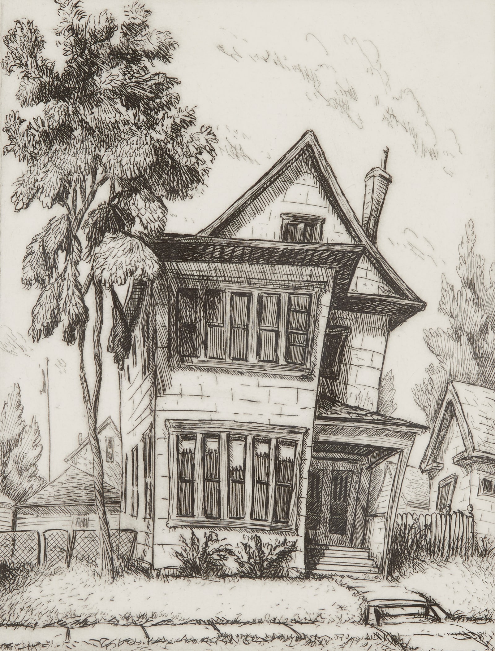 Rod Massey "John Paul's Duplex" Etching 1998 (1 of 8)