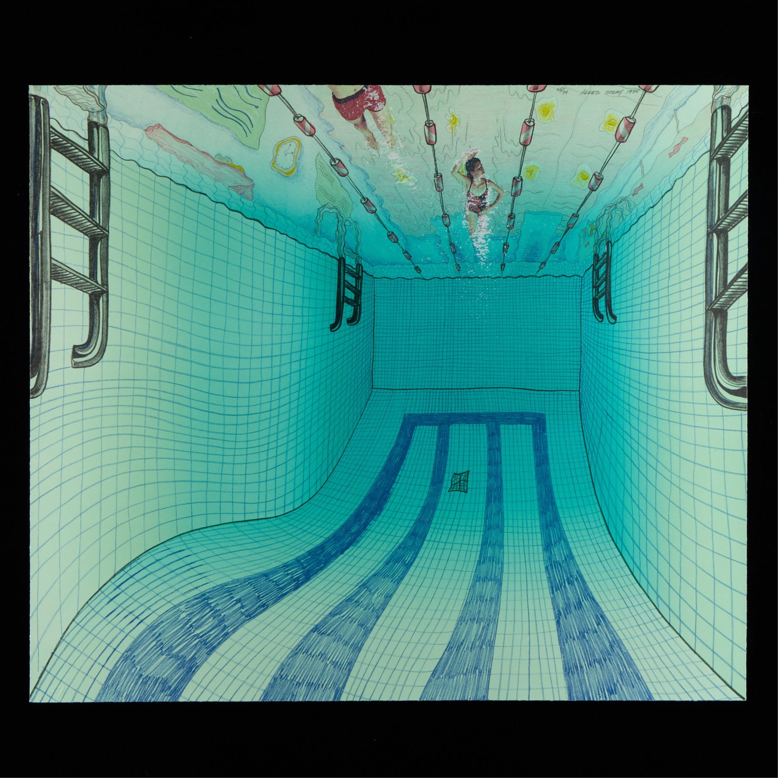 Agnes Story "Pool" Lithograph 1984 (1 of 3)