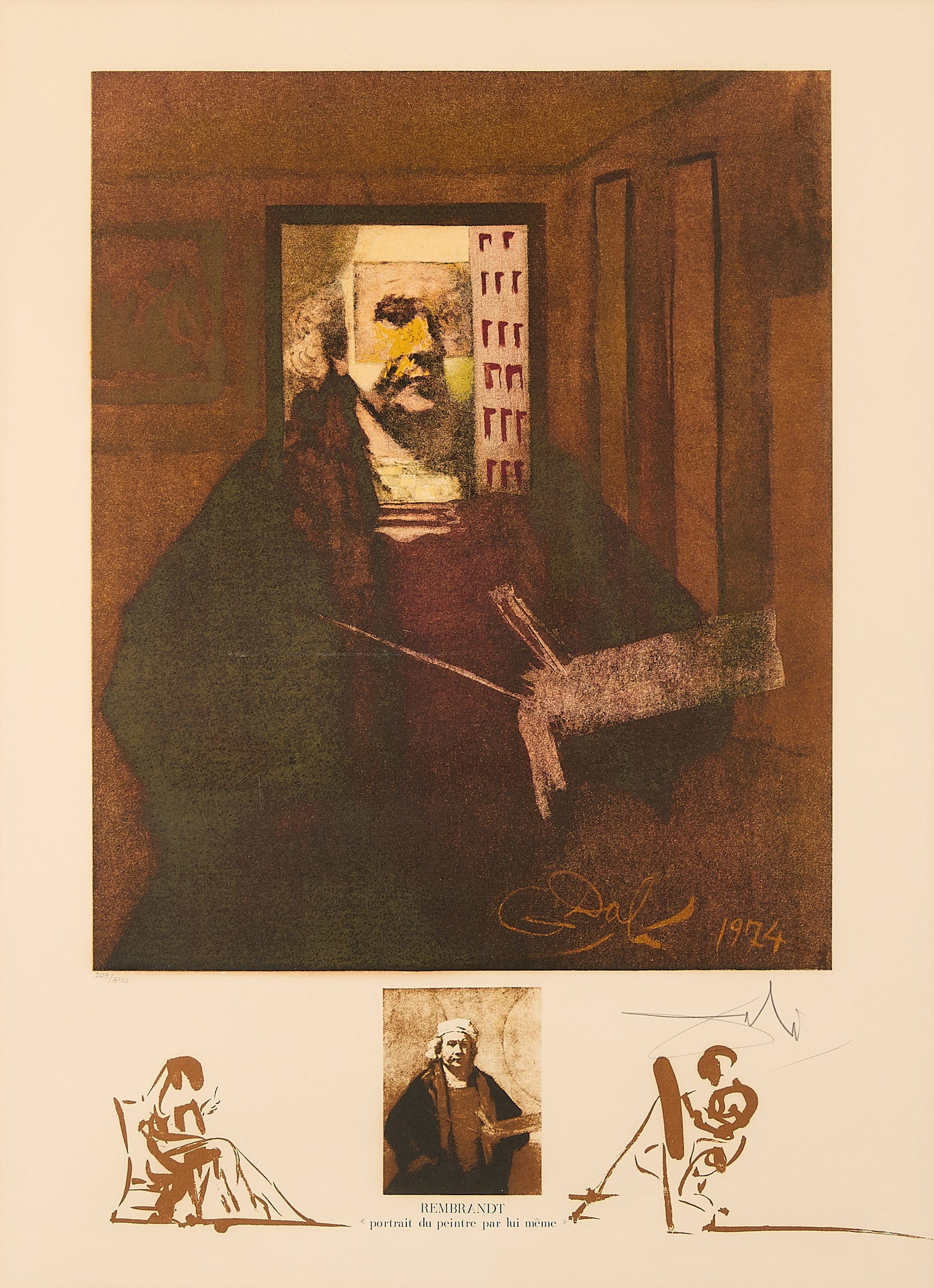 Salvador Dali "Rembrandt Portrait" Lithograph (1 of 7)