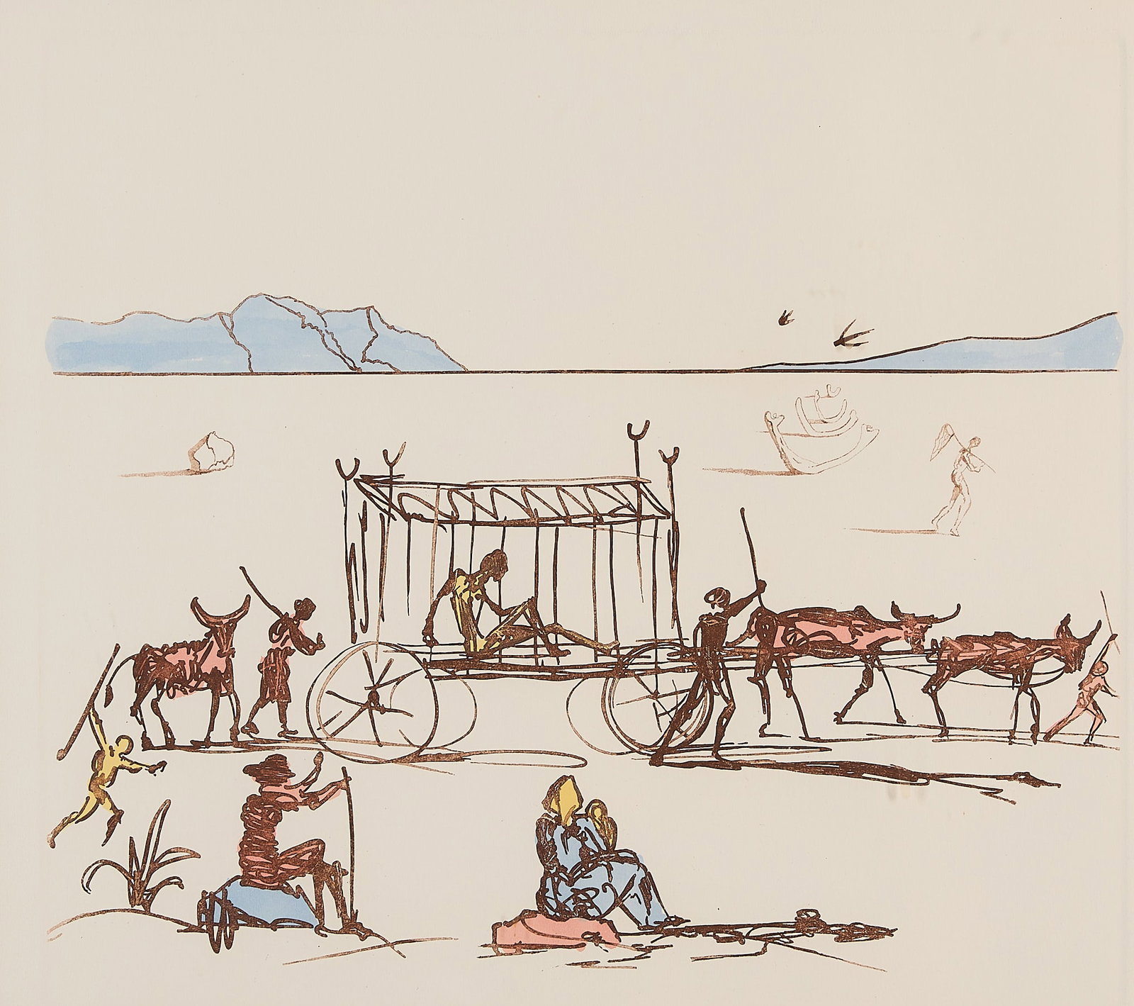 Salvador Dali "Judgement" Etching 1974: Salvador Dali (Spanish, 1904-1989). Etching on paper titled "Judgement," from the Historia de Don Quixote de la Mancha series, 1974. Pencil signed along the lower right quadrant; numbered 8/300 along 