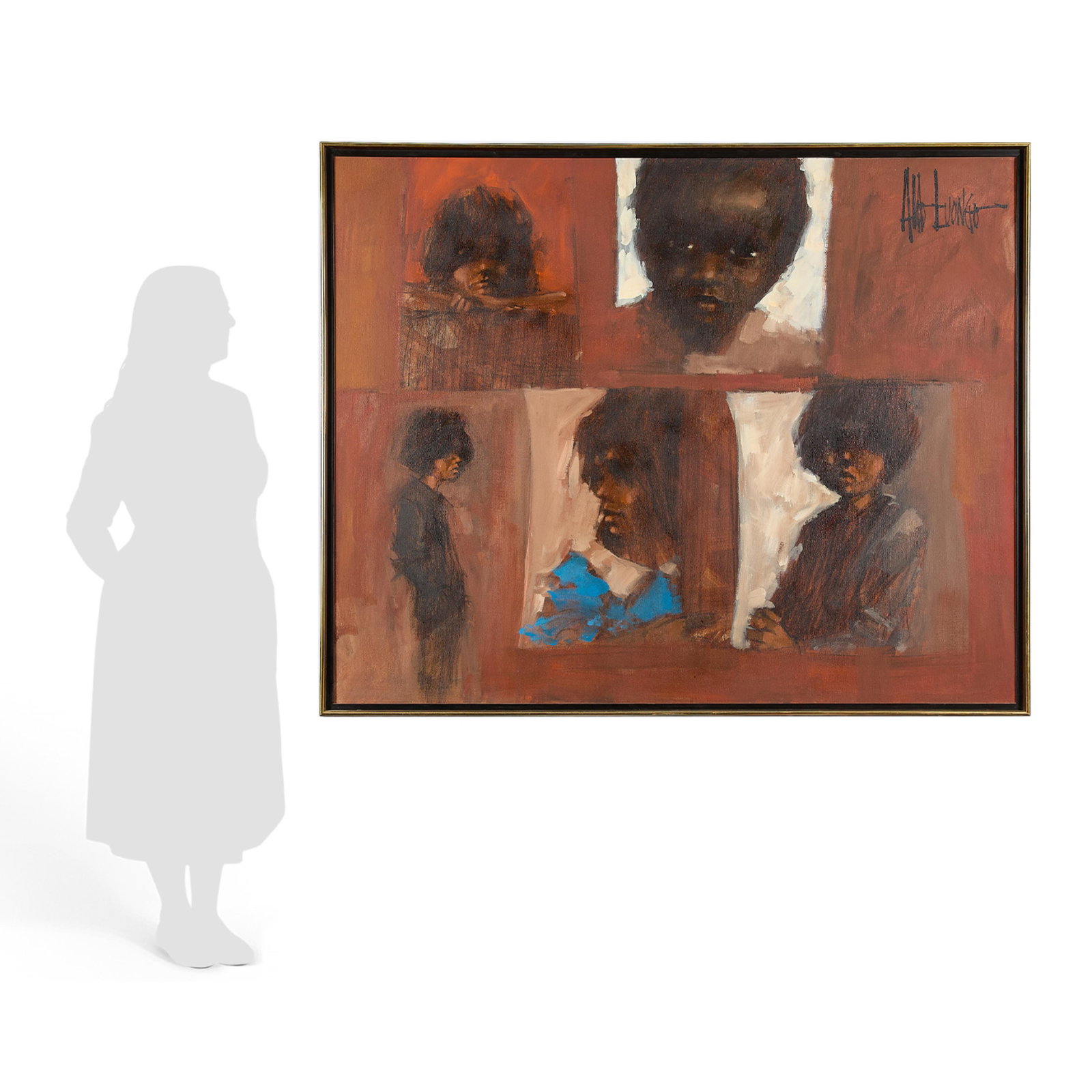 Aldo Luongo "The Gallery" Oil on Canvas Painting (1 of 5)