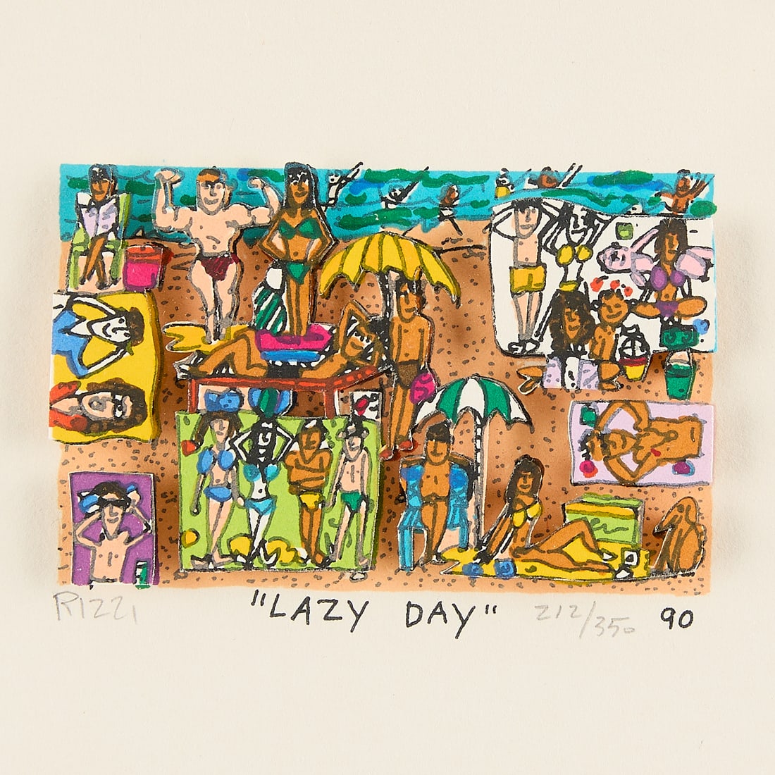 James Rizzi "Lazy Day" 3D Screenprint 1990 (1 of 3)