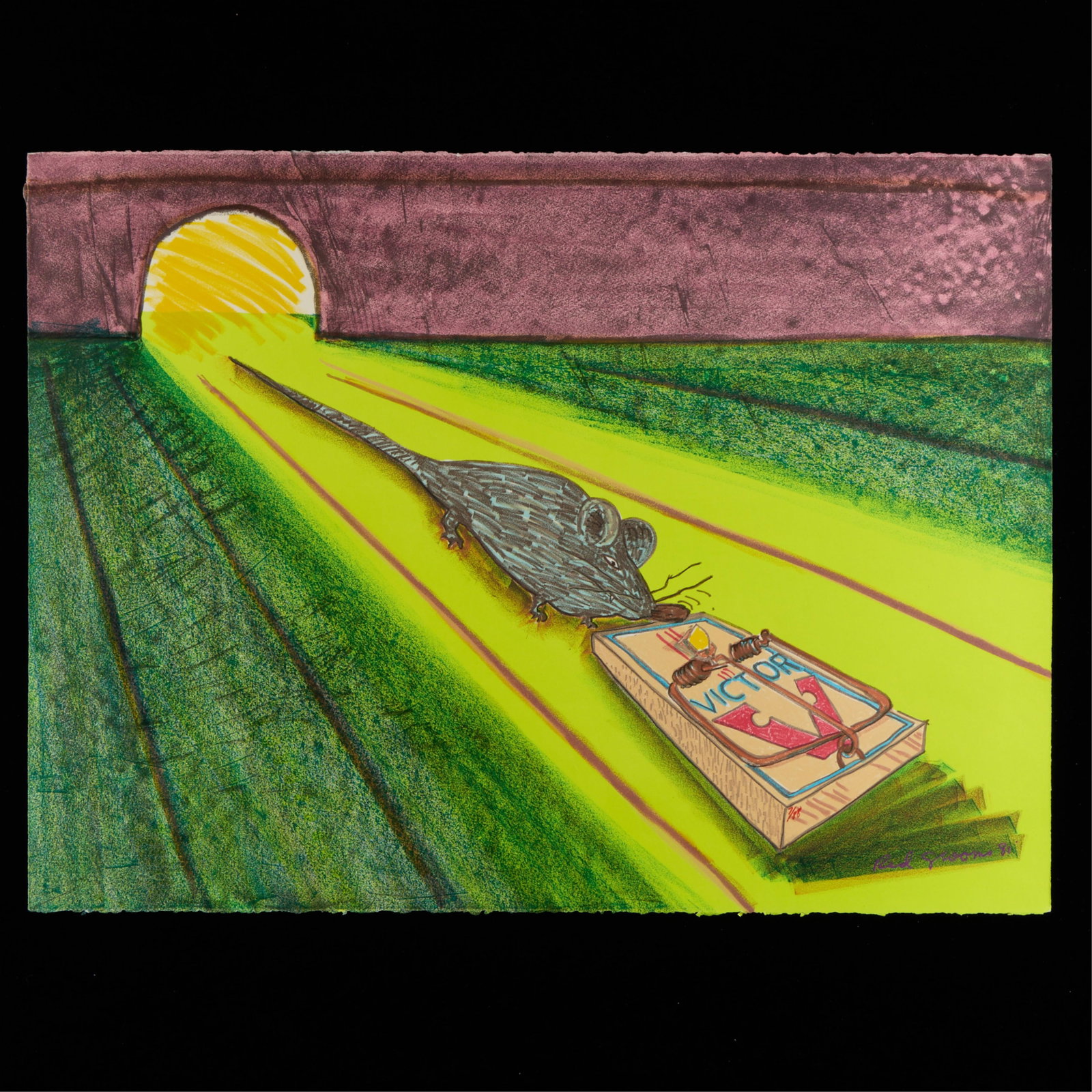 Red Grooms "Mid-Rats" Lithograph 1981 (1 of 4)