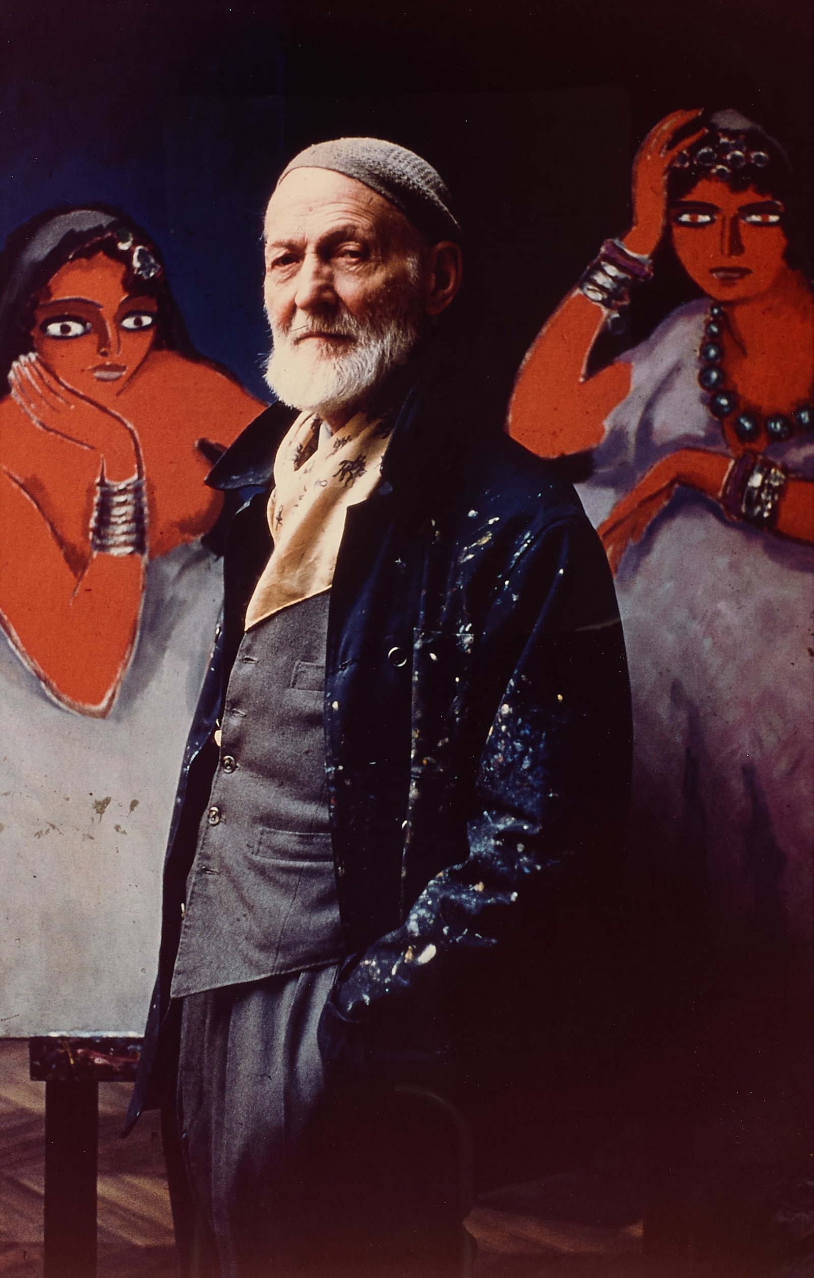 Alexander Liberman "Kees Van Dongen" Ektacolor RC: Alexander Liberman (American, 1912-1999). Ektacolor photograph on resin coated (RC) paper titled "Kees Van Dongen, Paris Studio," 1959. Depicting a portrait of the titular artist. Provenance: Distingu