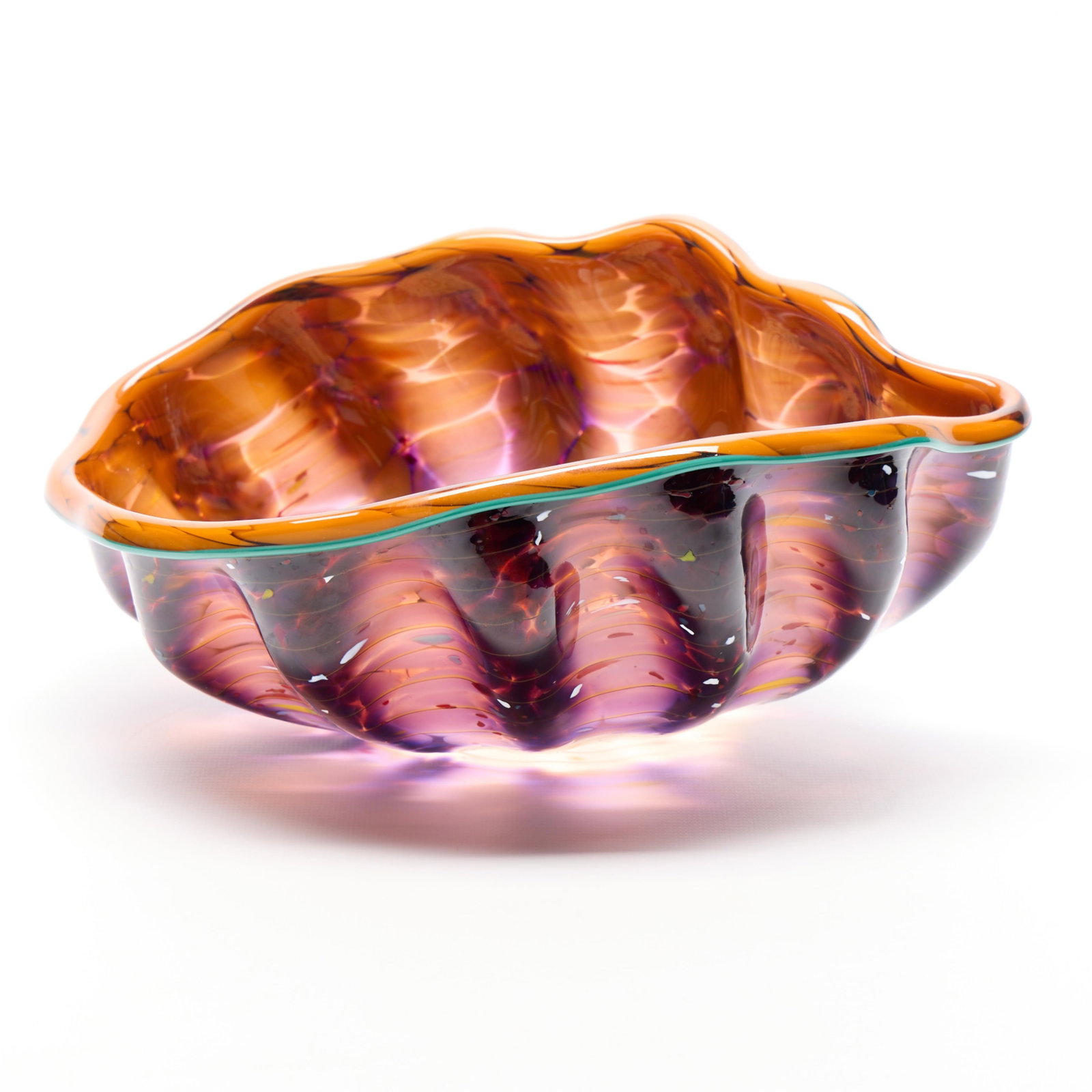 Dale Chihuly "Ginger Plum" Macchia Glass Seaform (1 of 5)