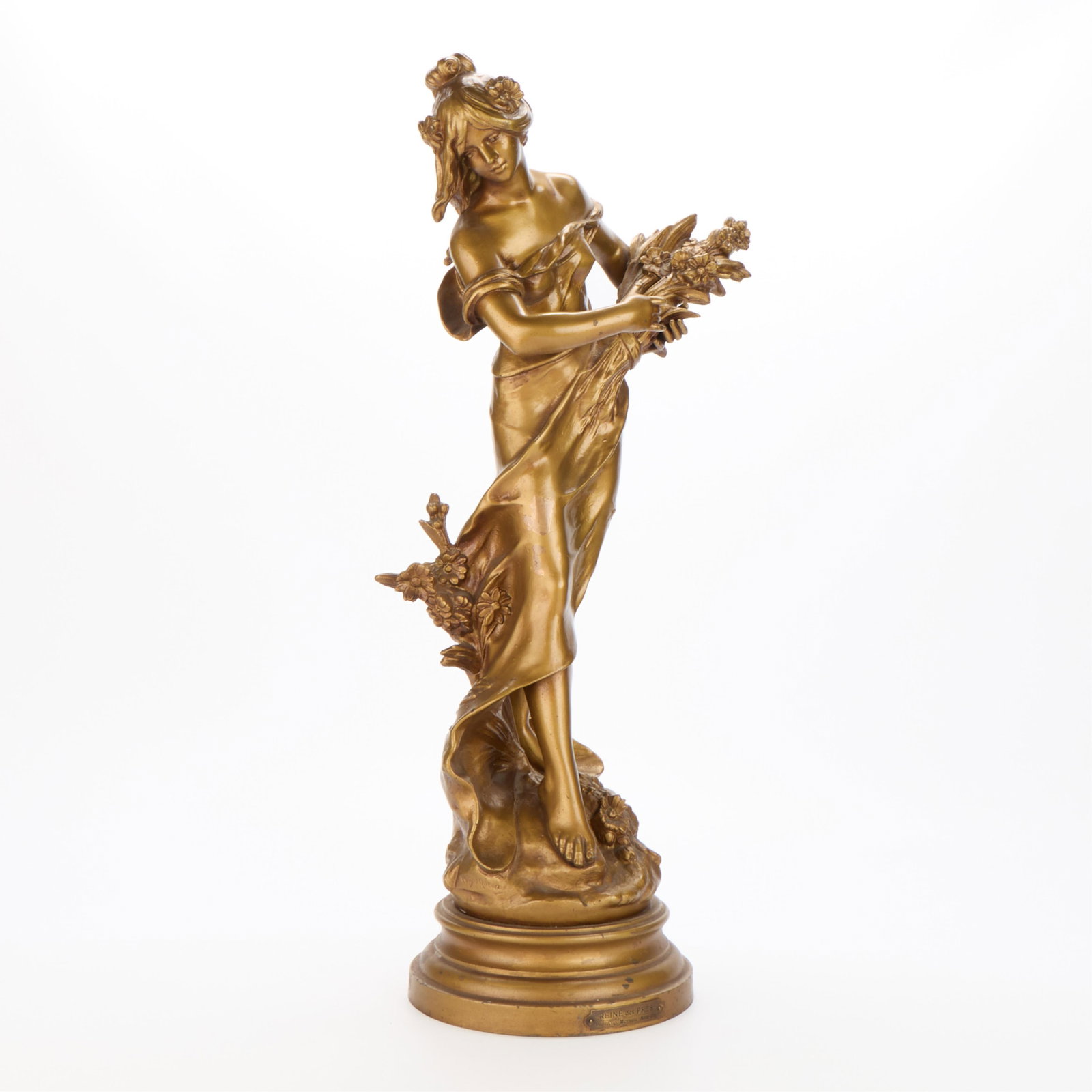 Aft. Moreau "Reine de Pres" Cast Spelter Sculpture (1 of 9)