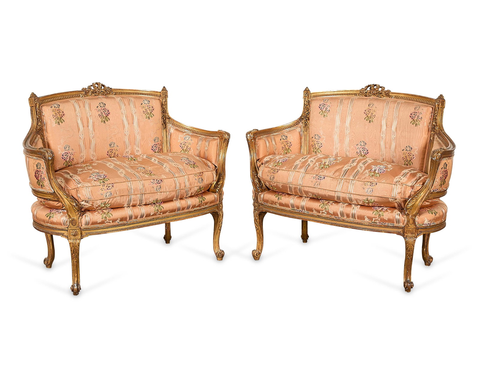 Pr Louis XVI Giltwood Upholstered Settees (1 of 6)