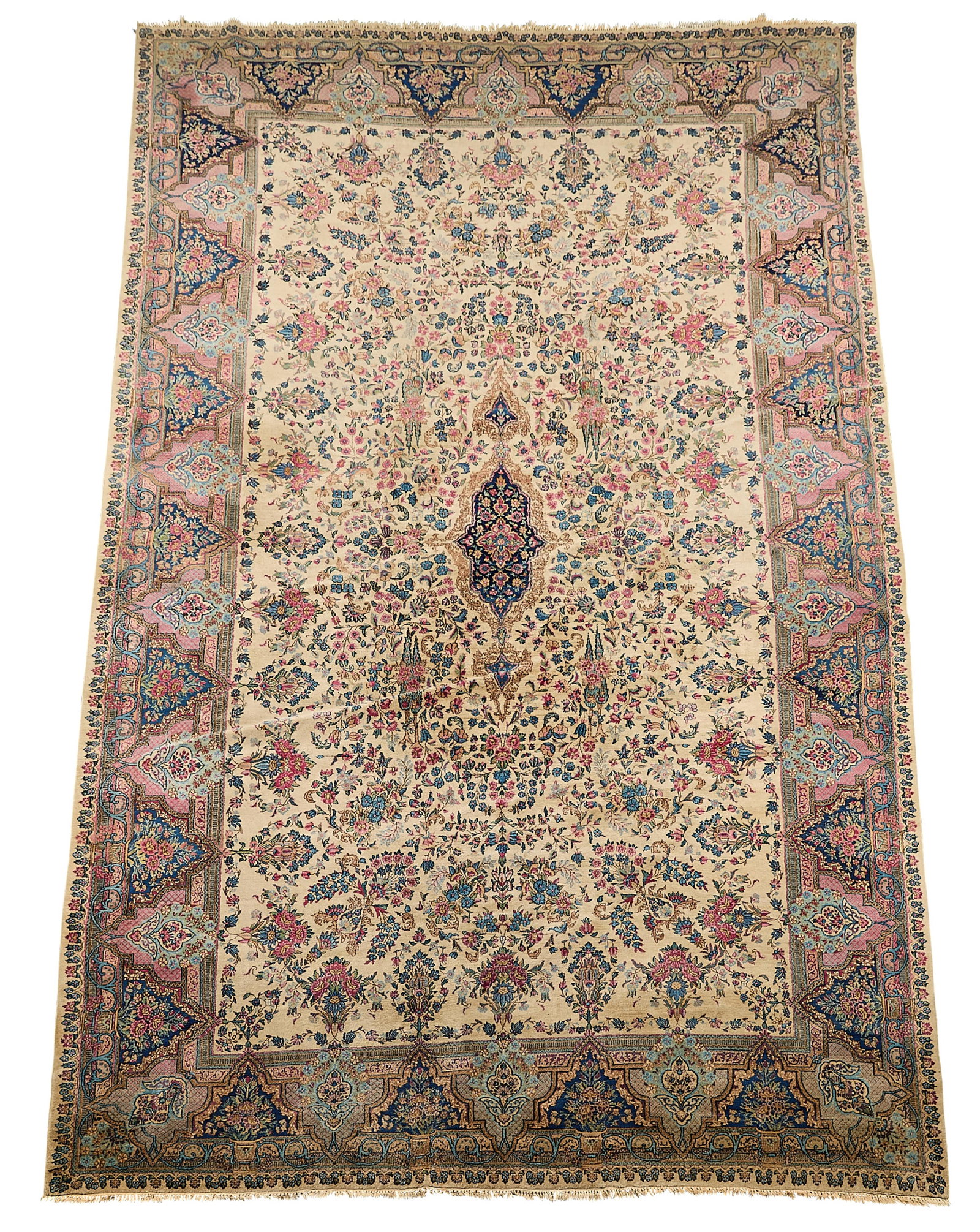 Large Early 20th c. Persian Kerman Rug 16'6"x10' (1 of 6)