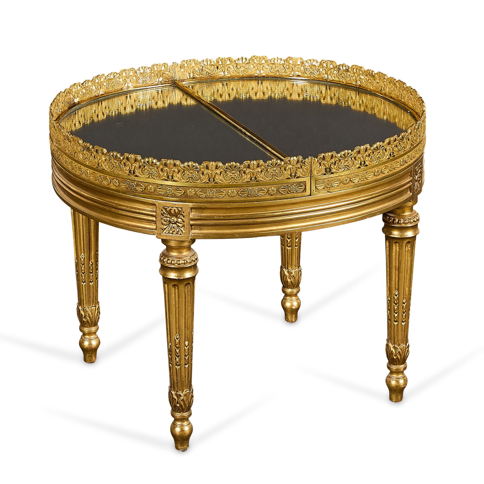 Louis XVI Giltwood Mirrored Plateau Side Table (1 of 4)