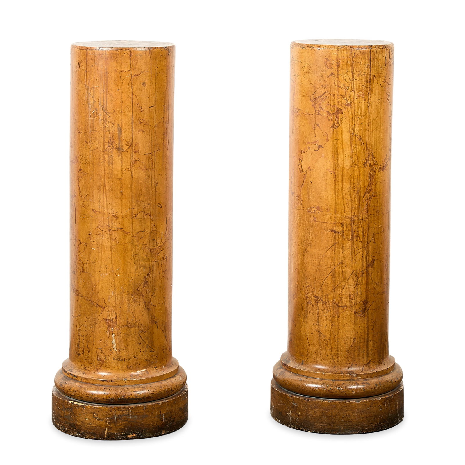 Pr Italian Faux Marble Plaster Column Pedestals (1 of 7)