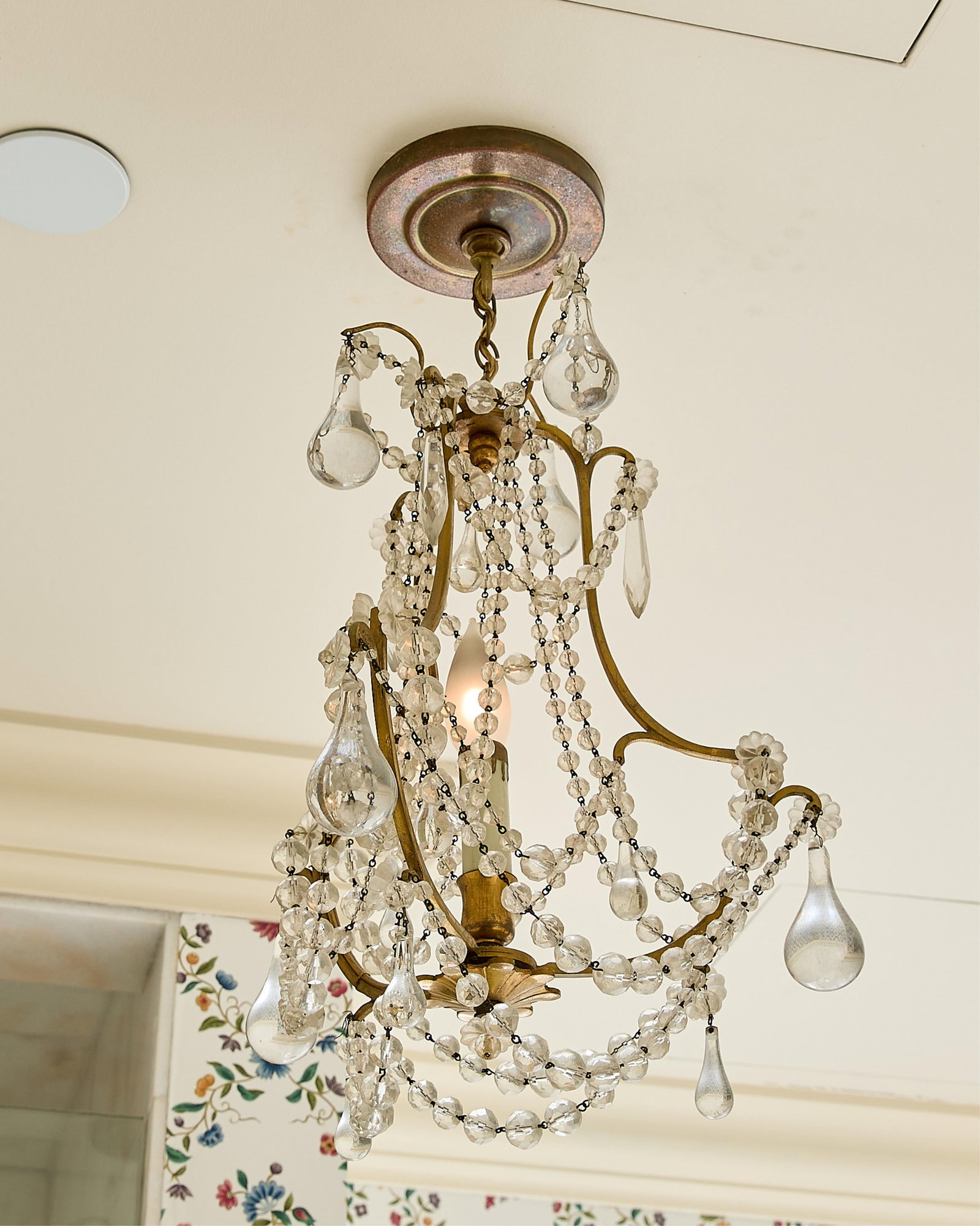 French Louis XV Style Cut Glass Bead Chandelier (1 of 2)