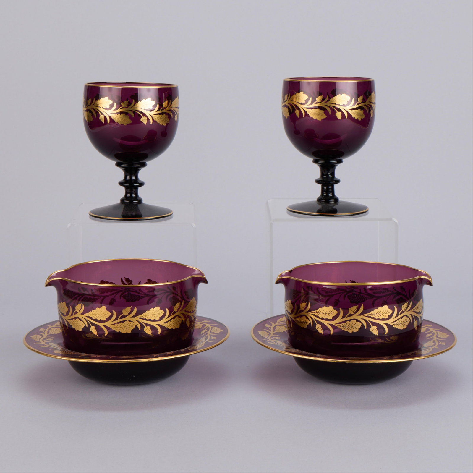6 Georgian Amethyst Glass Wine Vessels (1 of 5)