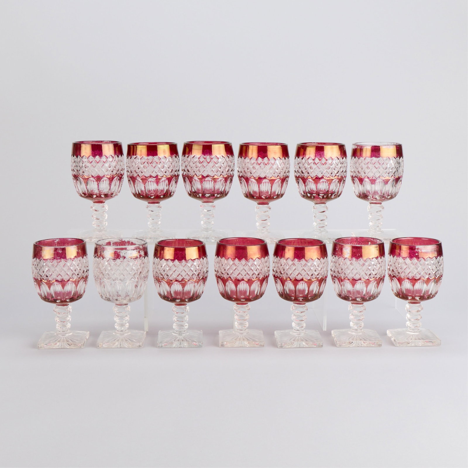 13 Westmoreland "Wakefield" Red Ruby Flash Goblets - 4