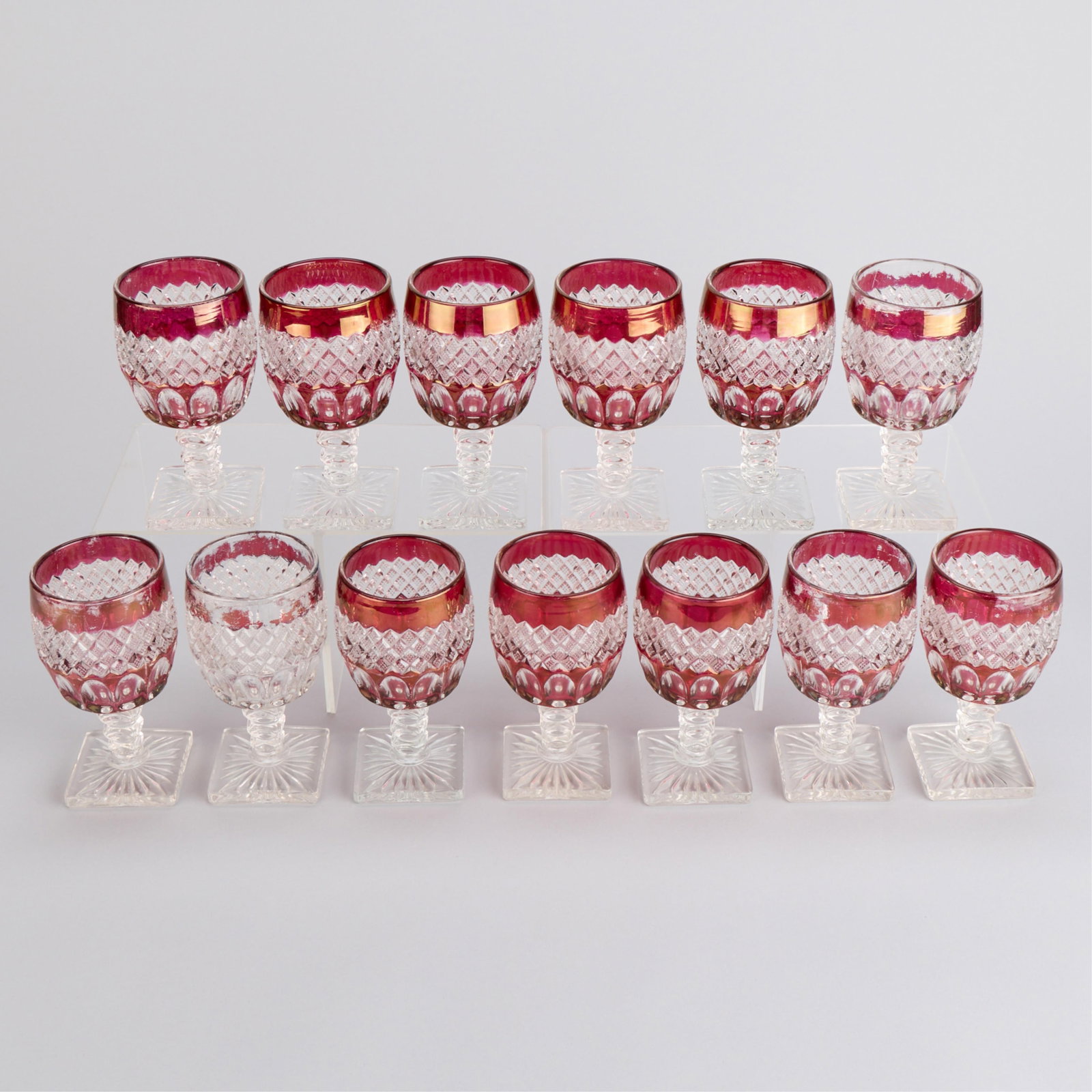 13 Westmoreland "Wakefield" Red Ruby Flash Goblets - 7