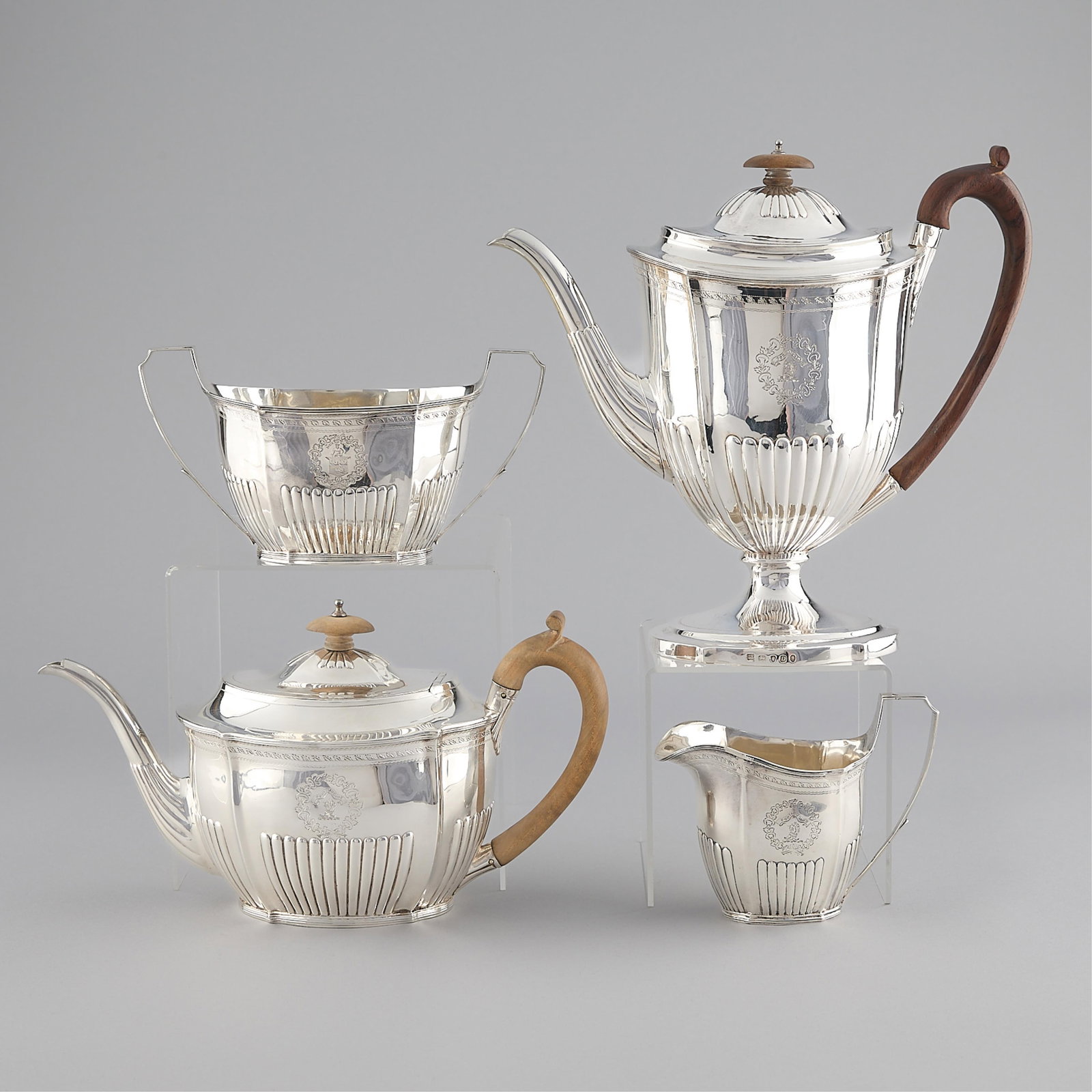 4 Pc English Sterling Tea Set 72 ozt (1 of 9)