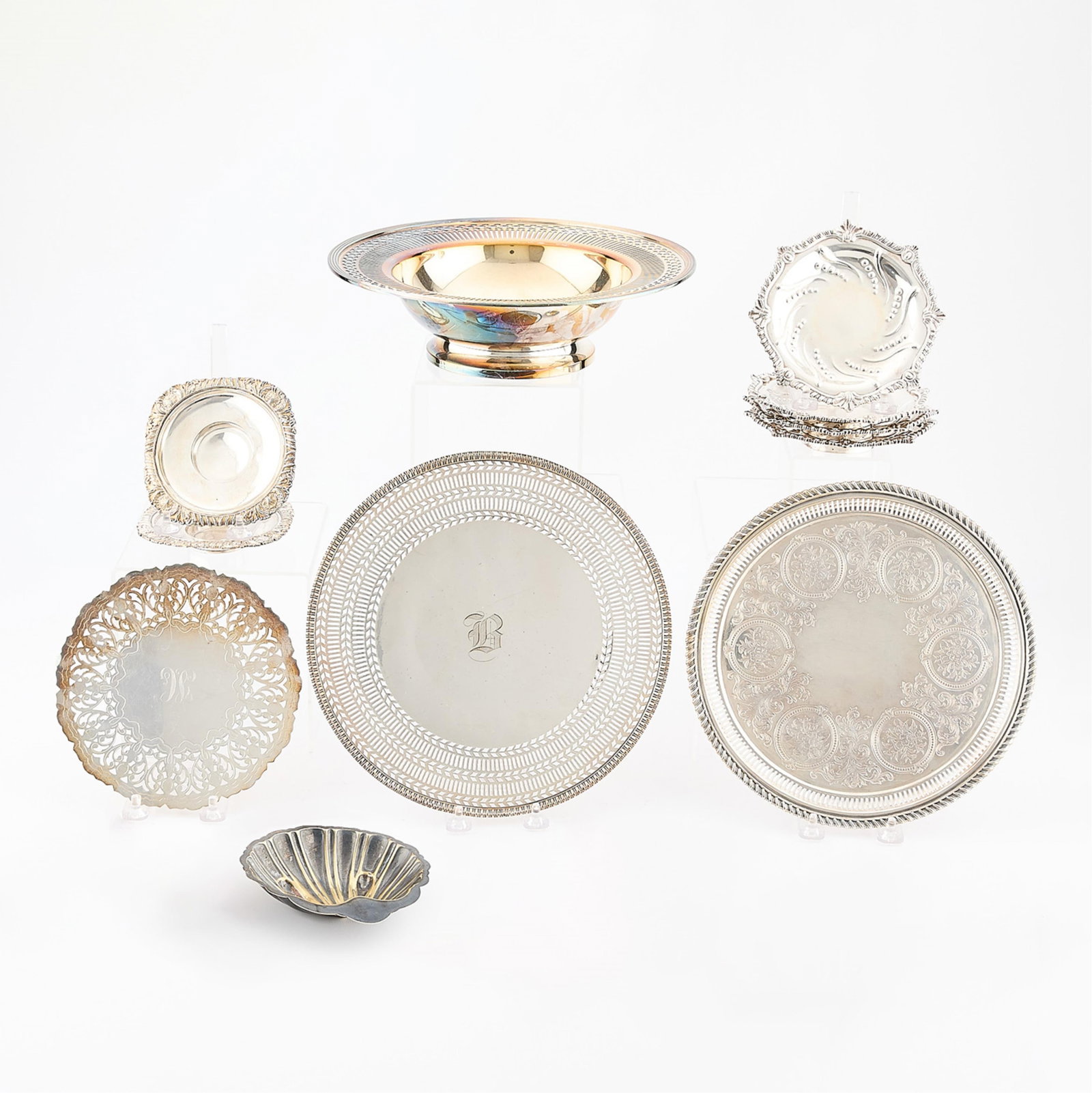 11 Medium to Small Silverplate Trays (1 of 12)