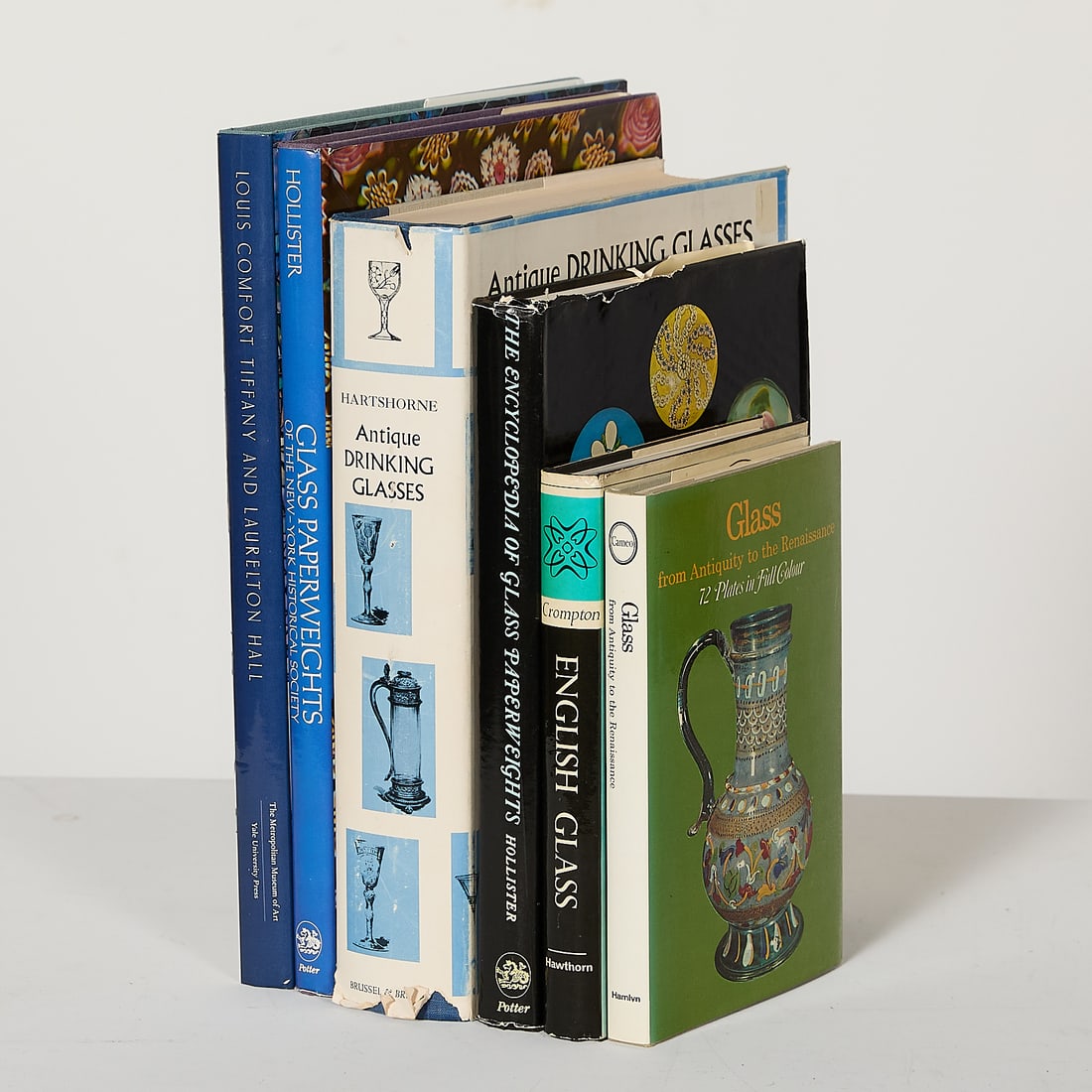6 Vols. Antique Art Glass & Glass Collecting Books: Group of six books covering antique art glass and glass collecting. Including: Hugh F. McKean, "Louis Comfort Tiffany and Laurelton Hall: An Artist's Country Estate," The Metropolitan Museum of Art: N