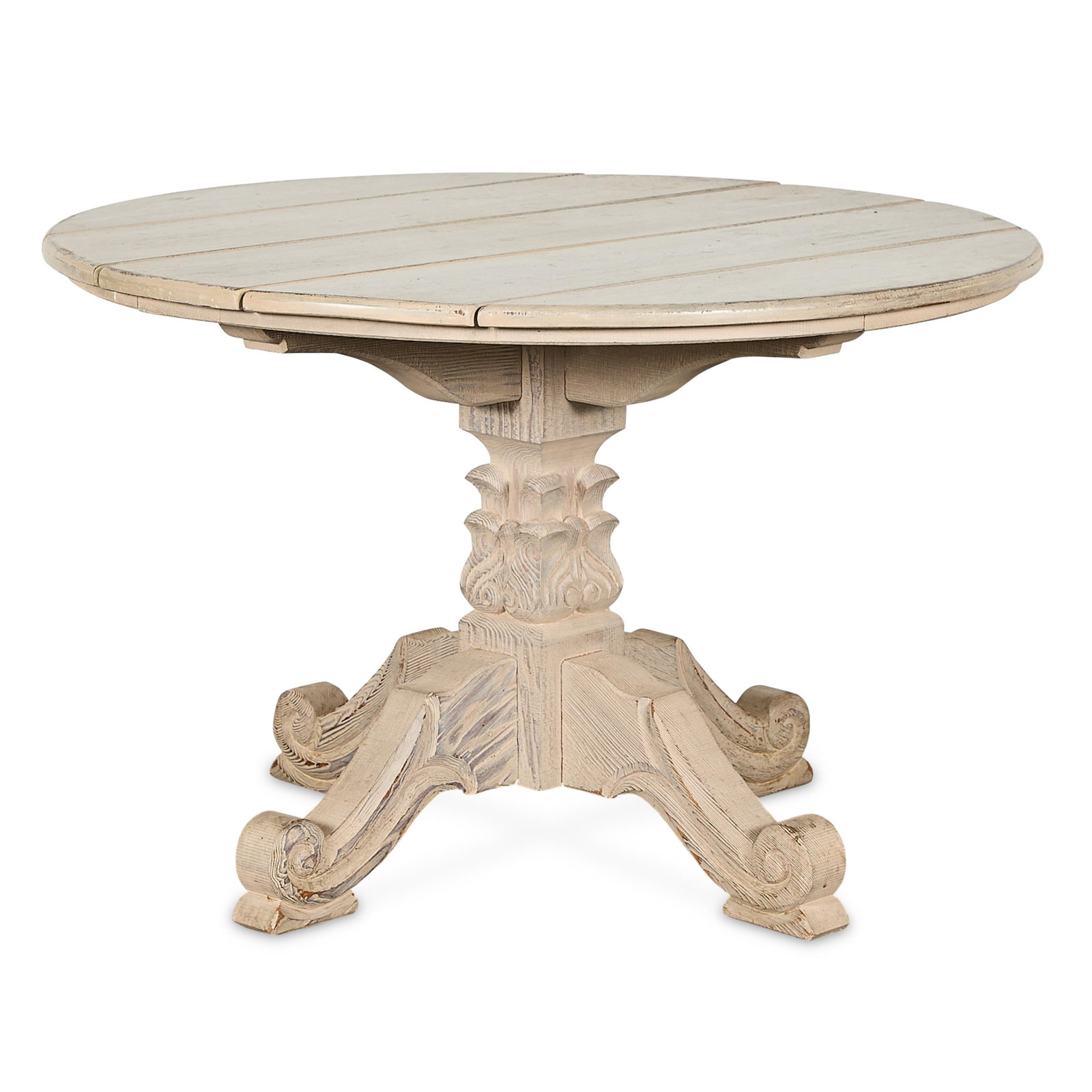 Renaissance Revival Limed Oak Rounded Dining Table (1 of 7)