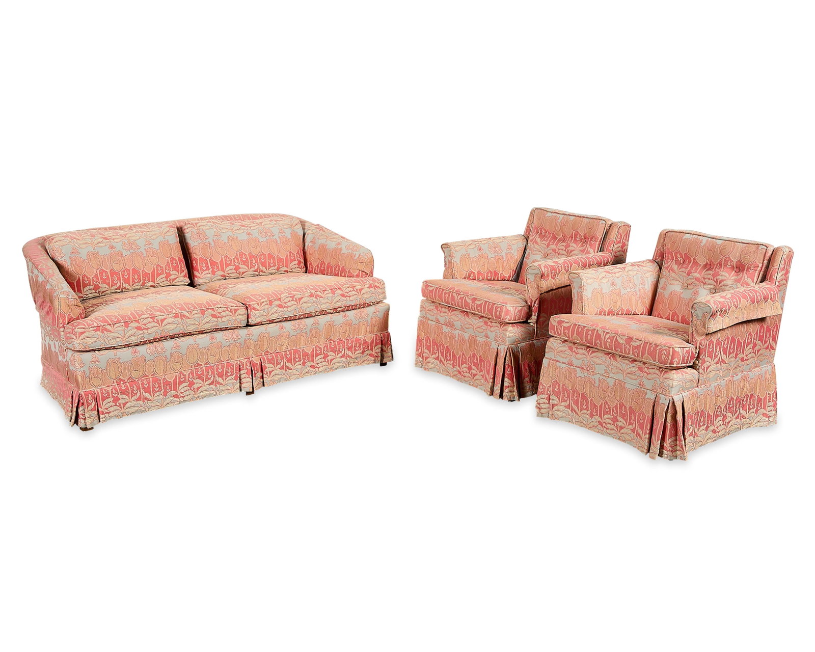 3 Pc Contemporary Damask Floral Salon Set (1 of 4)