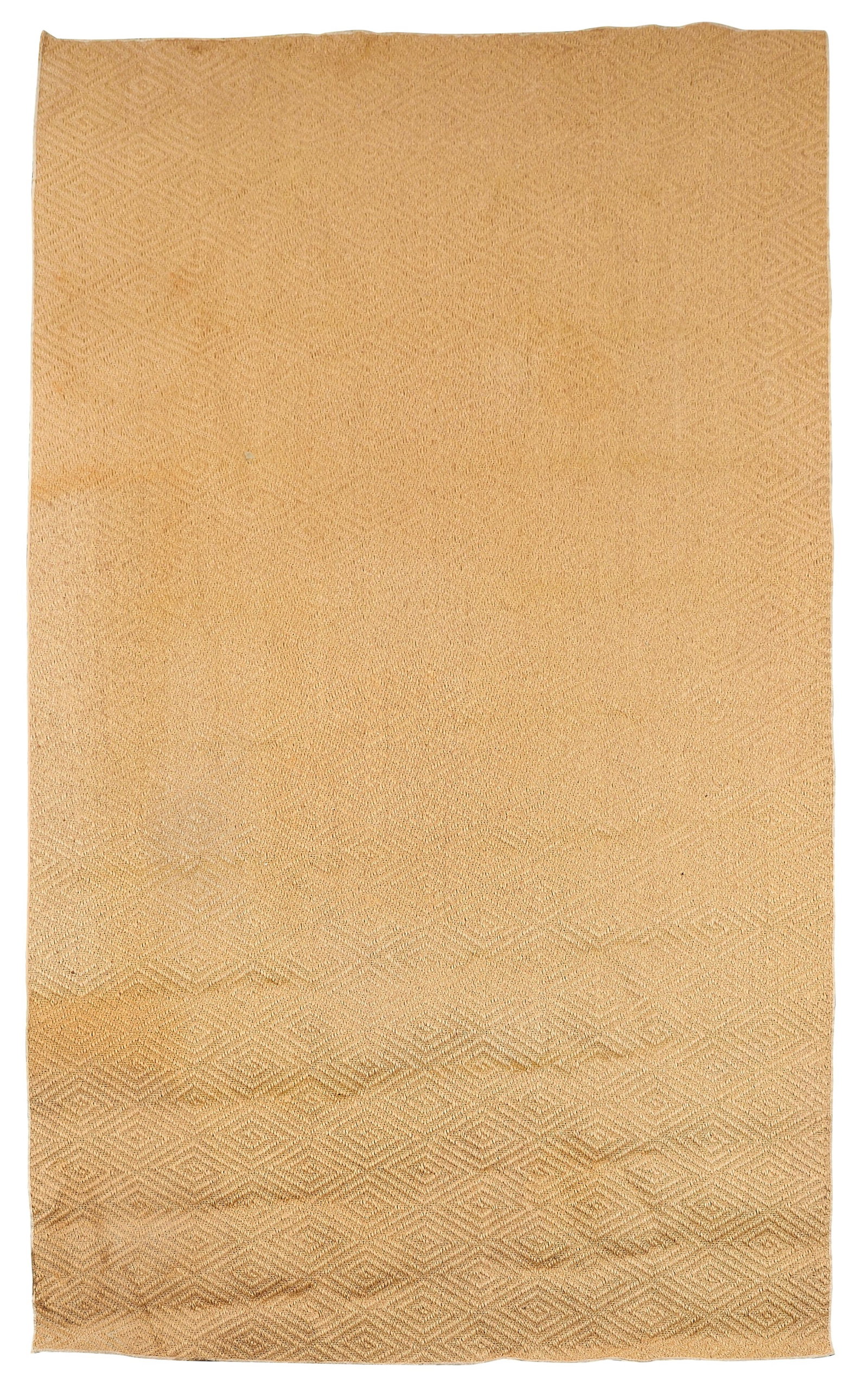 Large Modern Sisal Area Rug 14'10" x 8'10": Large Sisal area rug textile, 20th century. The carpet composed of hand-knotted natural fibers depicting a minimalist geometric diamond pattern. With cotton fabric border. Provenance: The Distinguishe