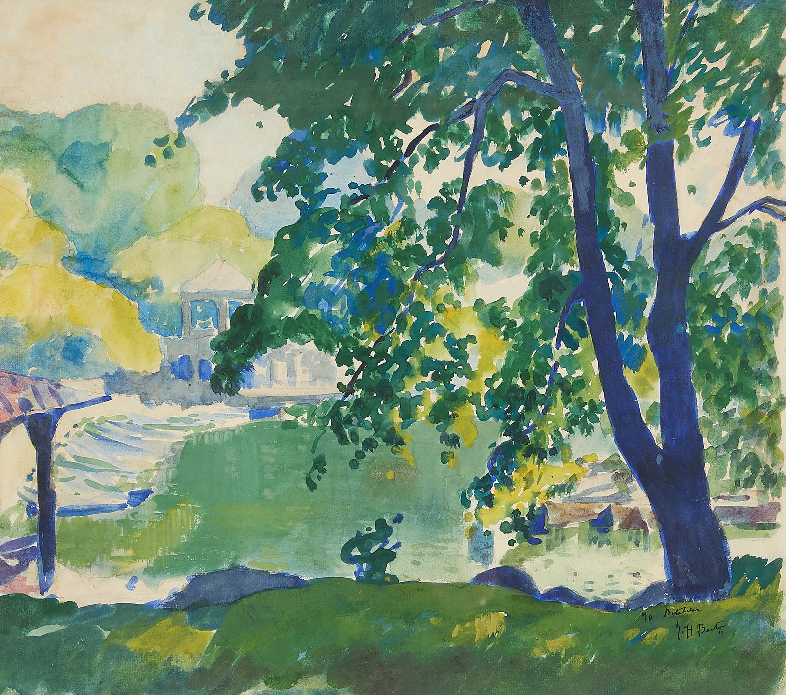 Thomas Hart Benton "Central Park" Watercolor (1 of 8)