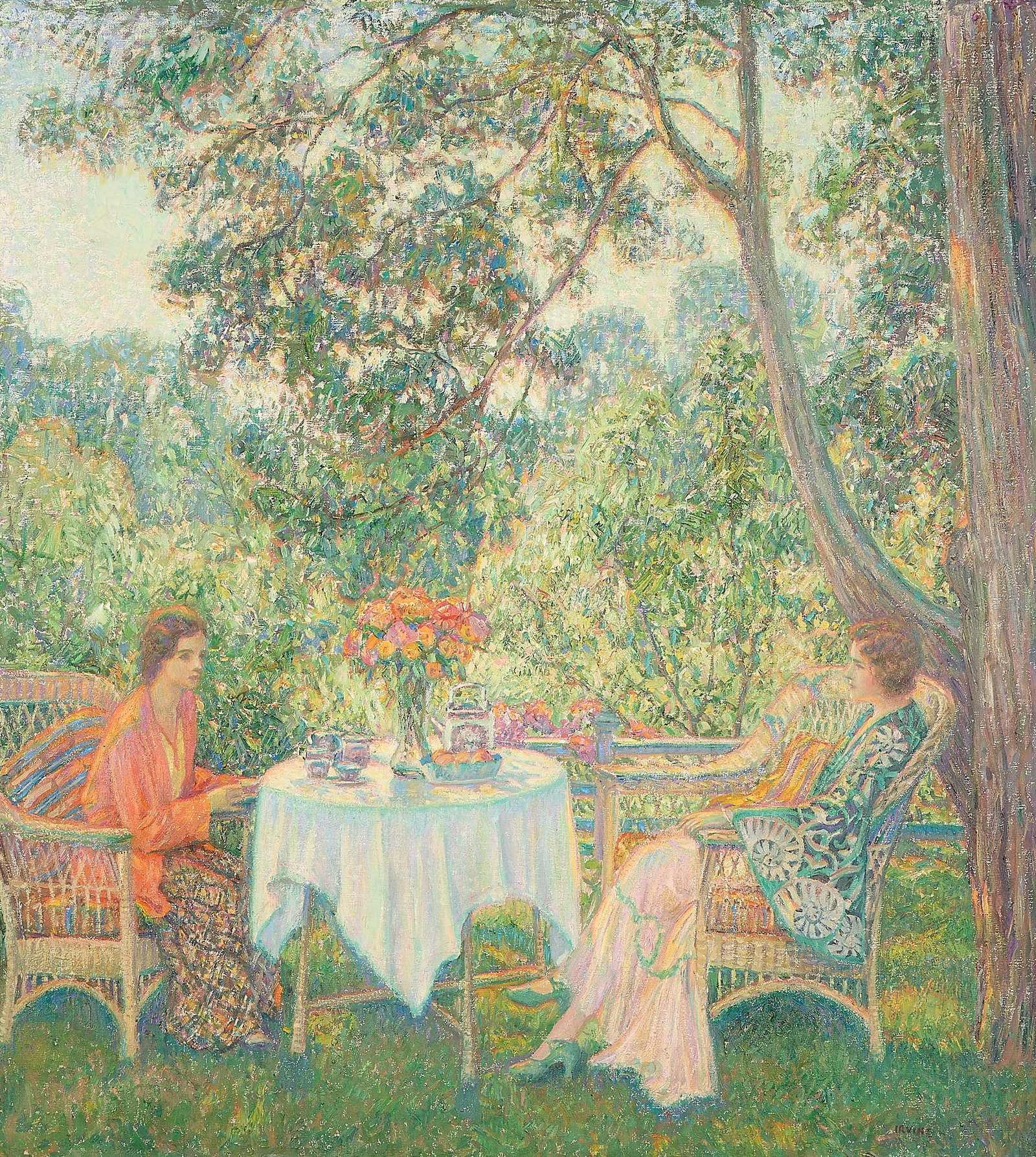Wilson Henry Irvine "Tea Time" Oil on Canvas (1 of 10)