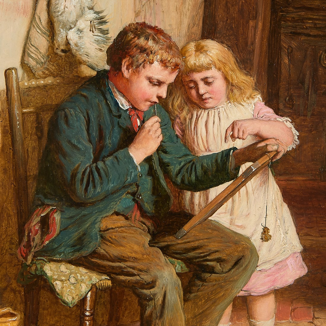 Robert W. Wright "Homework" Painting 1886 - 3