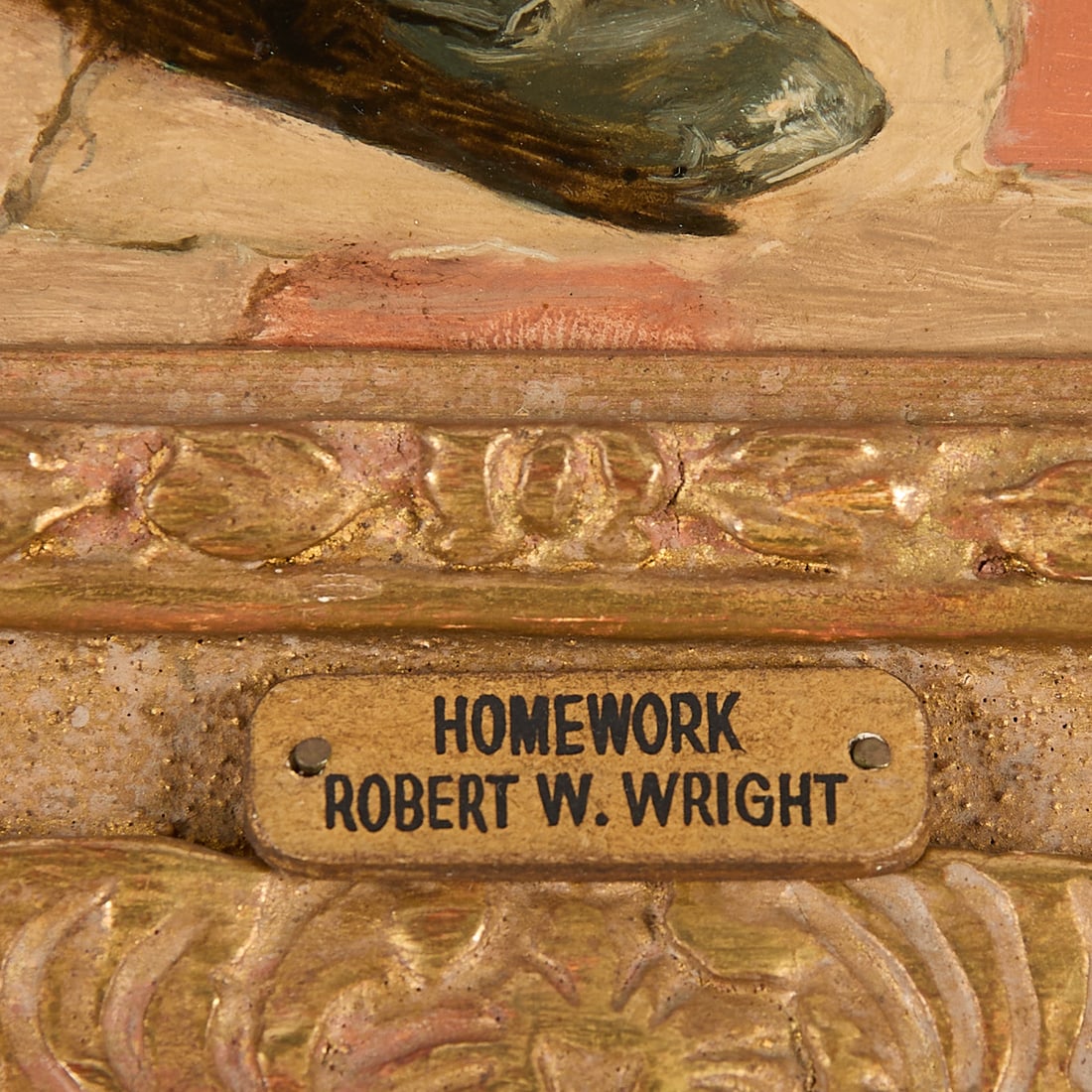 Robert W. Wright "Homework" Painting 1886 - 4
