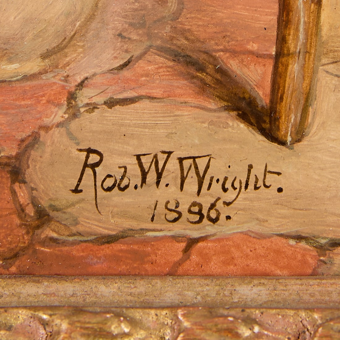 Robert W. Wright "Homework" Painting 1886 - 5