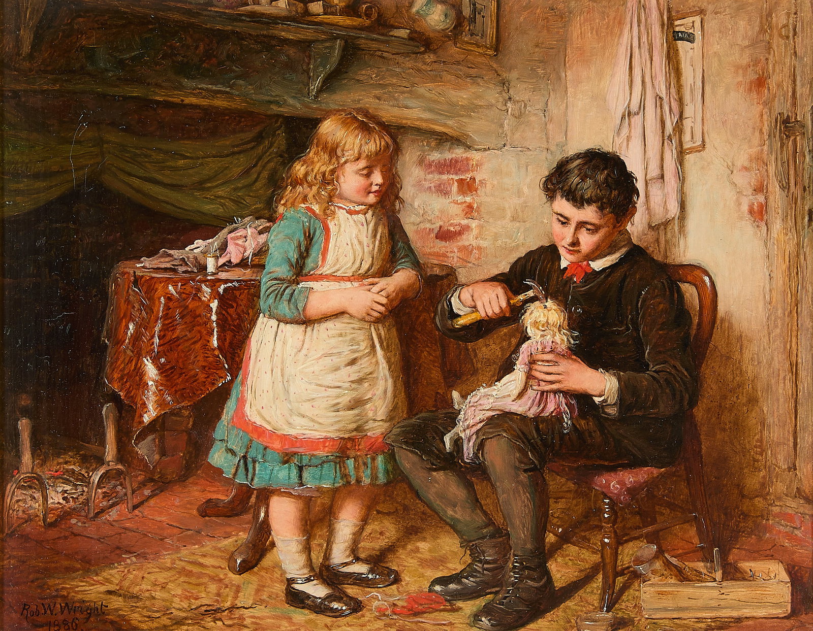 Robert W. Wright "The Handiman" Painting 1886 (1 of 6)