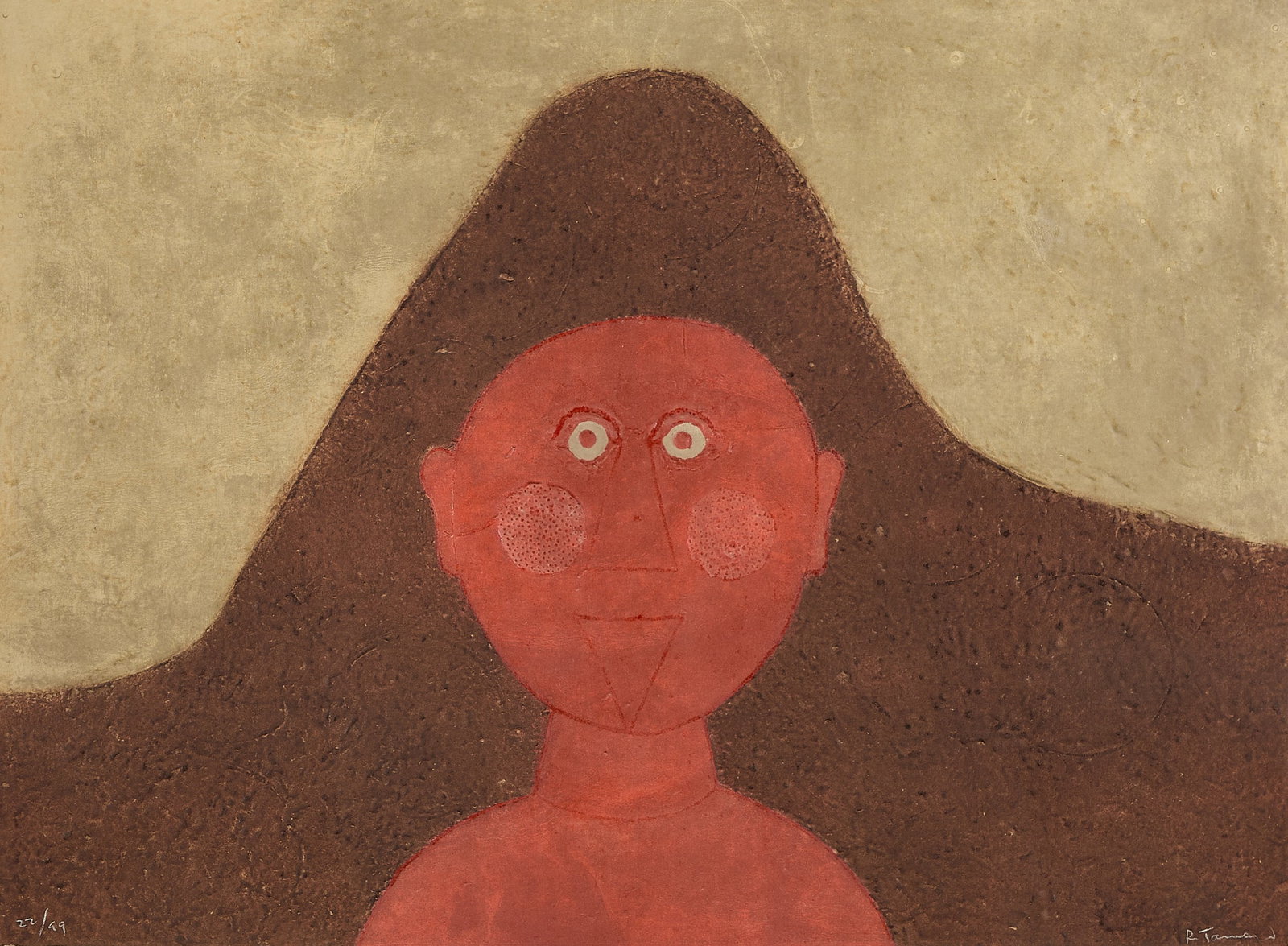 Rufino Tamayo "Cabeza en Rojo" Color Etching (1 of 7)