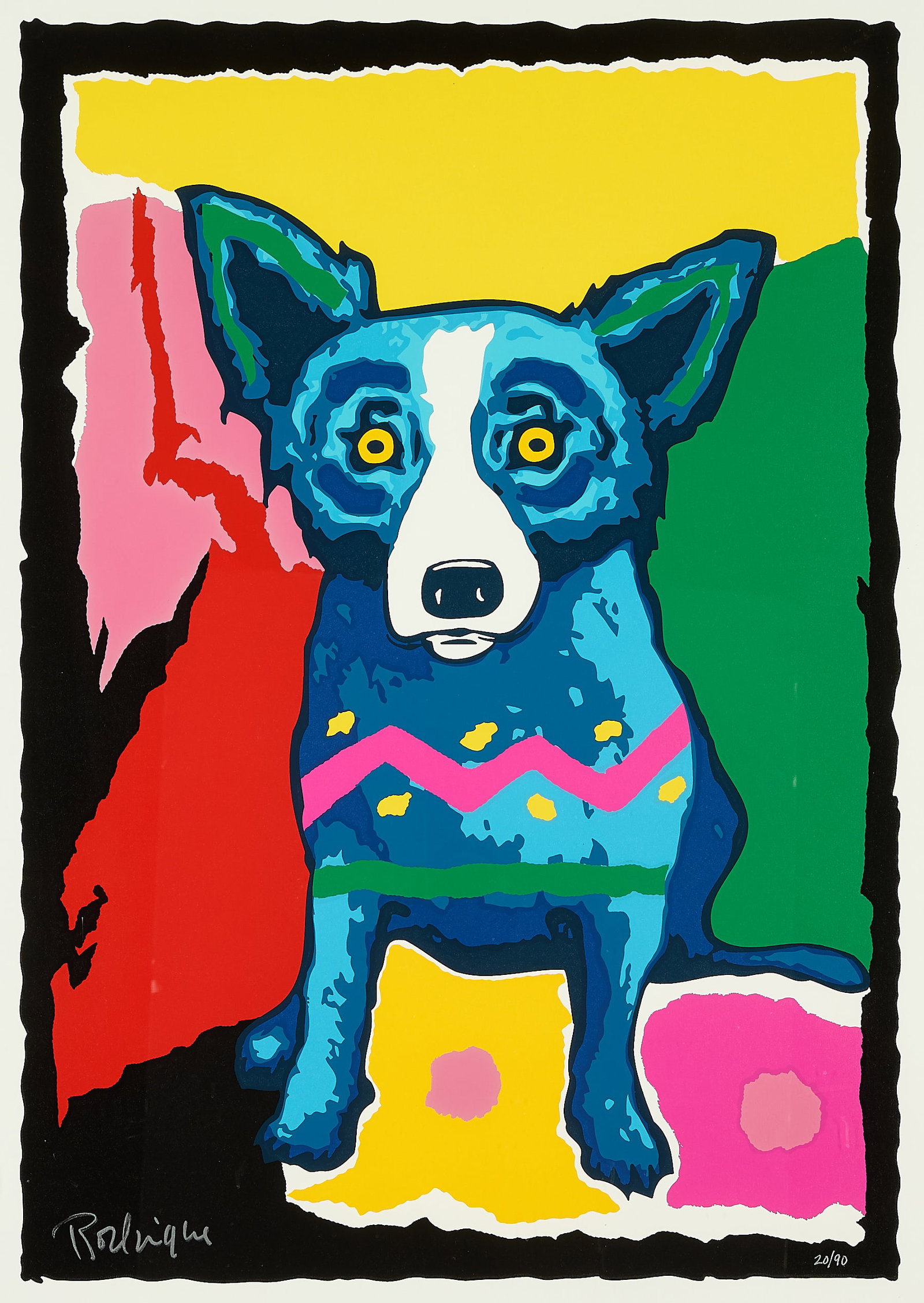 George Rodrigue "Colorful Blue Dog" Print (1 of 6)