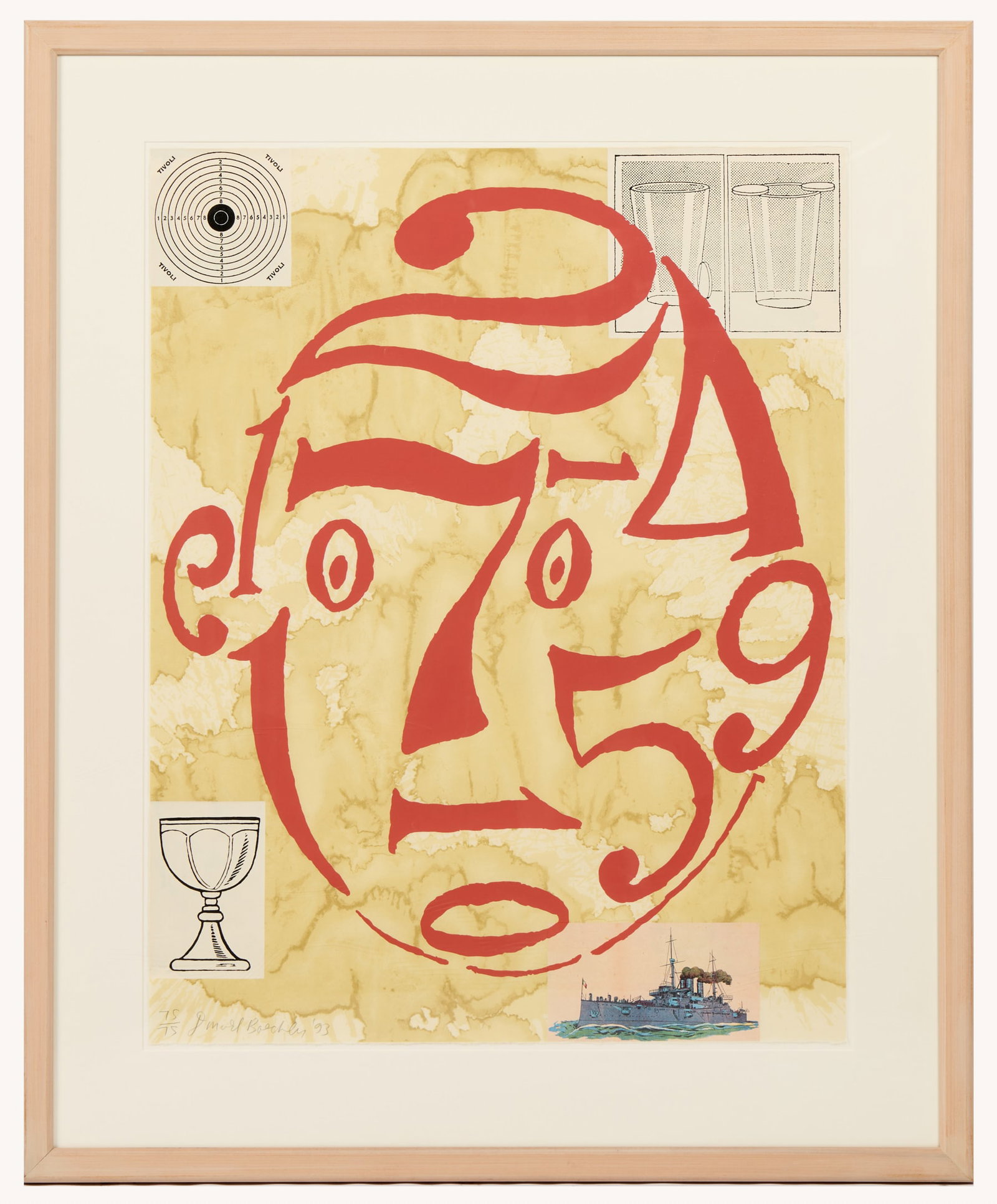 Donald Baechler "Arithmetic Head" Silkscreen 1993 - 3