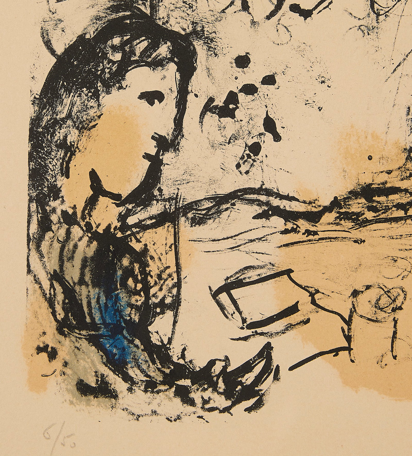 Marc Chagall "La Lecture" Lithograph 1973 - 4