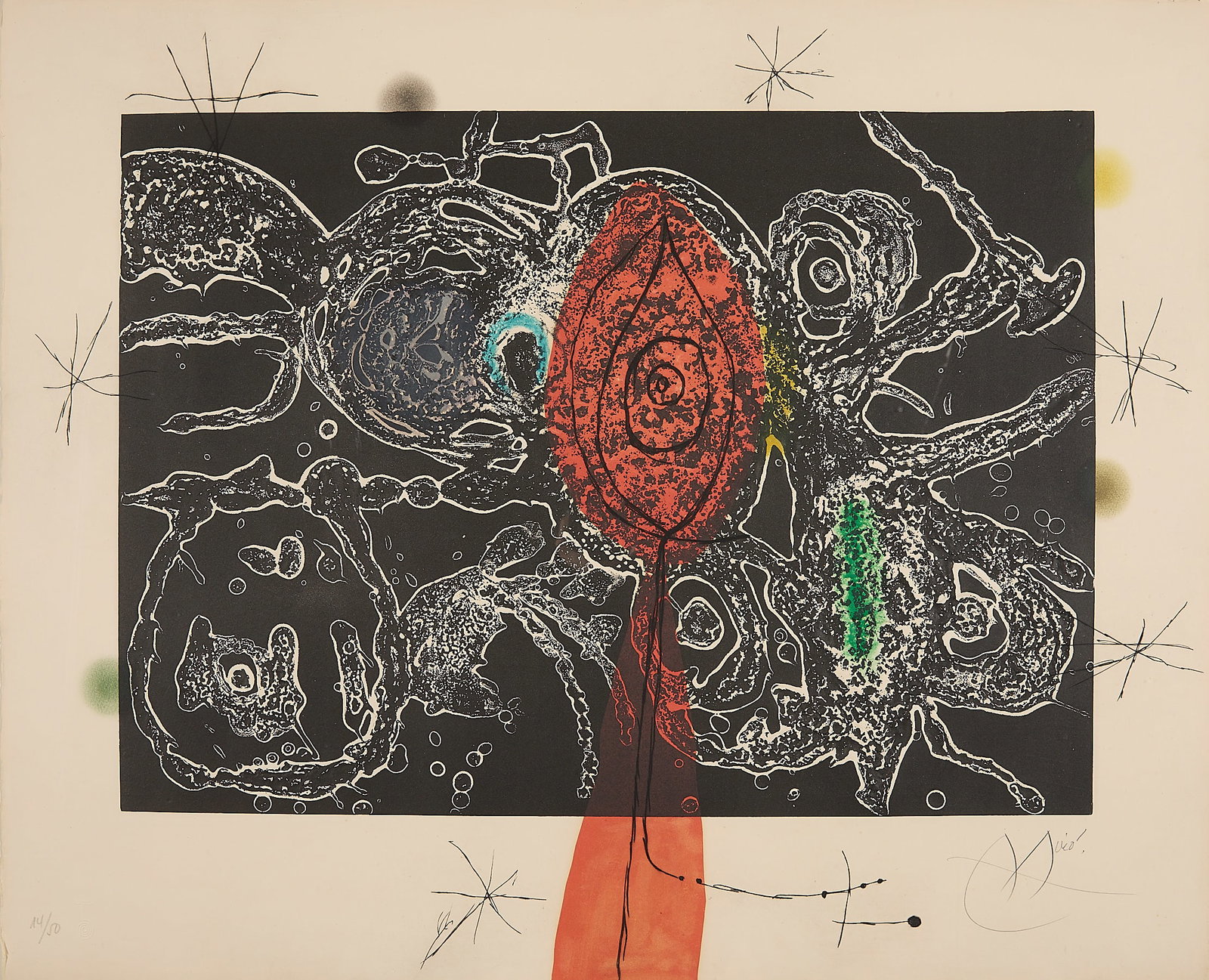 Joan Miro "Plate II - Espriu-Miro" Etching 1975 (1 of 6)