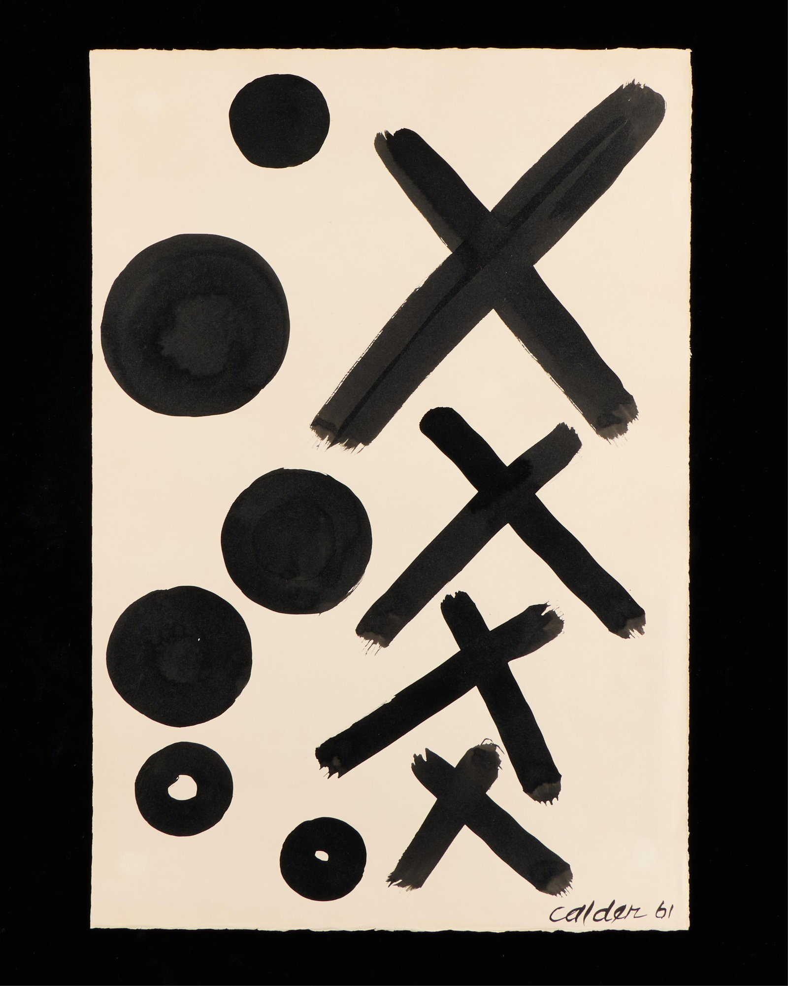 Alexander Calder "Four Black Crosses" Painting 1961 (1 of 8)