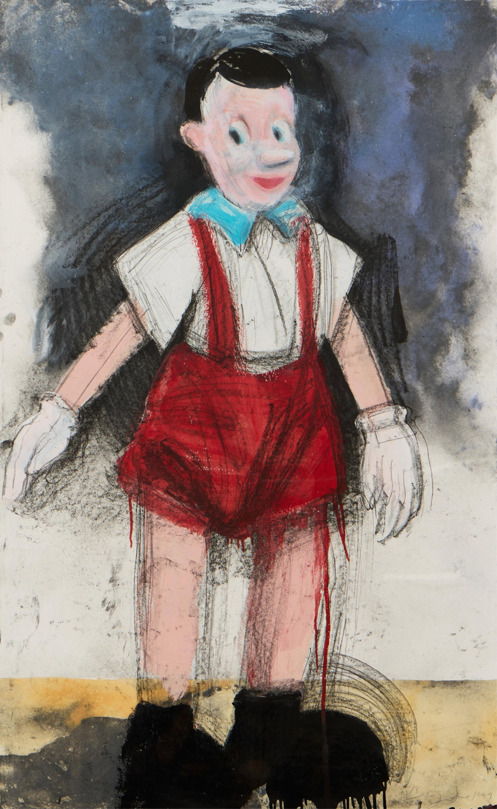 Jim Dine "Red Pants II" Hand-Colored Etching 1999 (1 of 6)