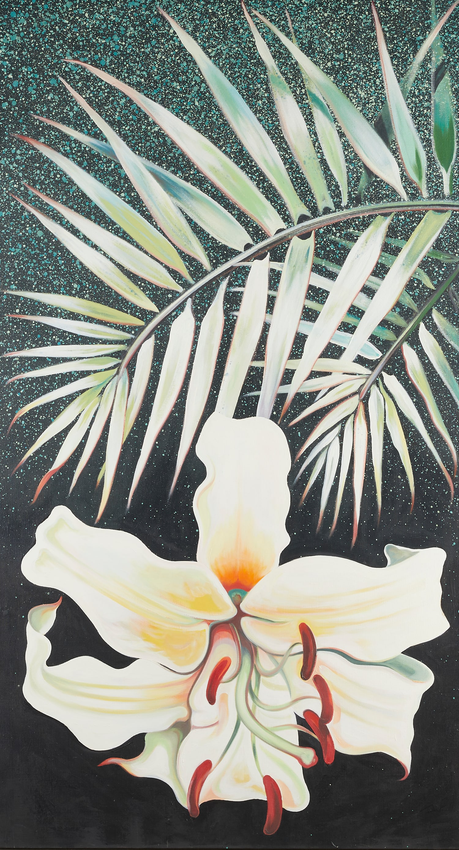 Lowell Nesbitt "Jungle Lily" Oil on Canvas 1987 (1 of 6)